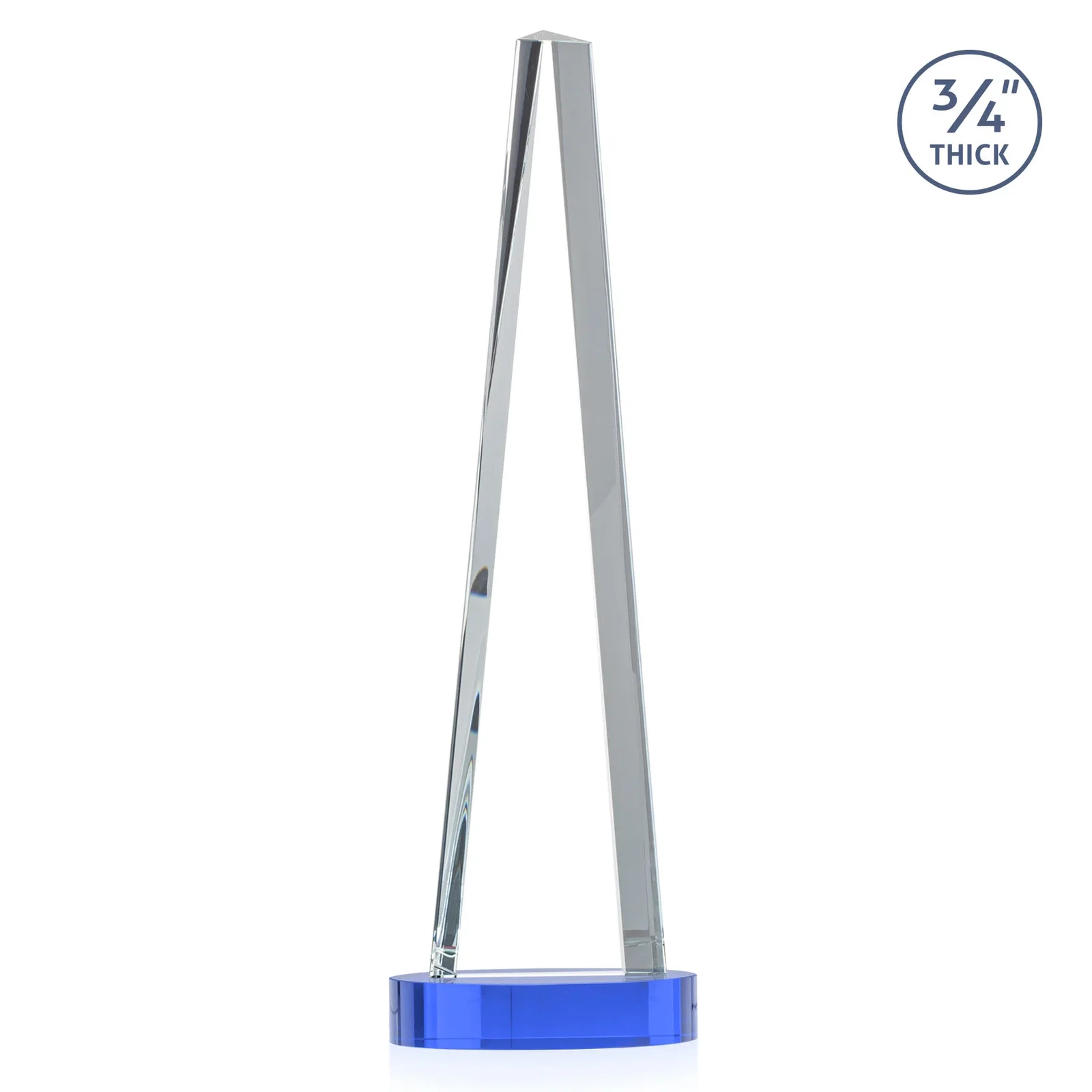 Branded Starfire Crystal Tower Award, 3/4 Inch Thick, Alberton Base, with your logo for corporate award ceremonies