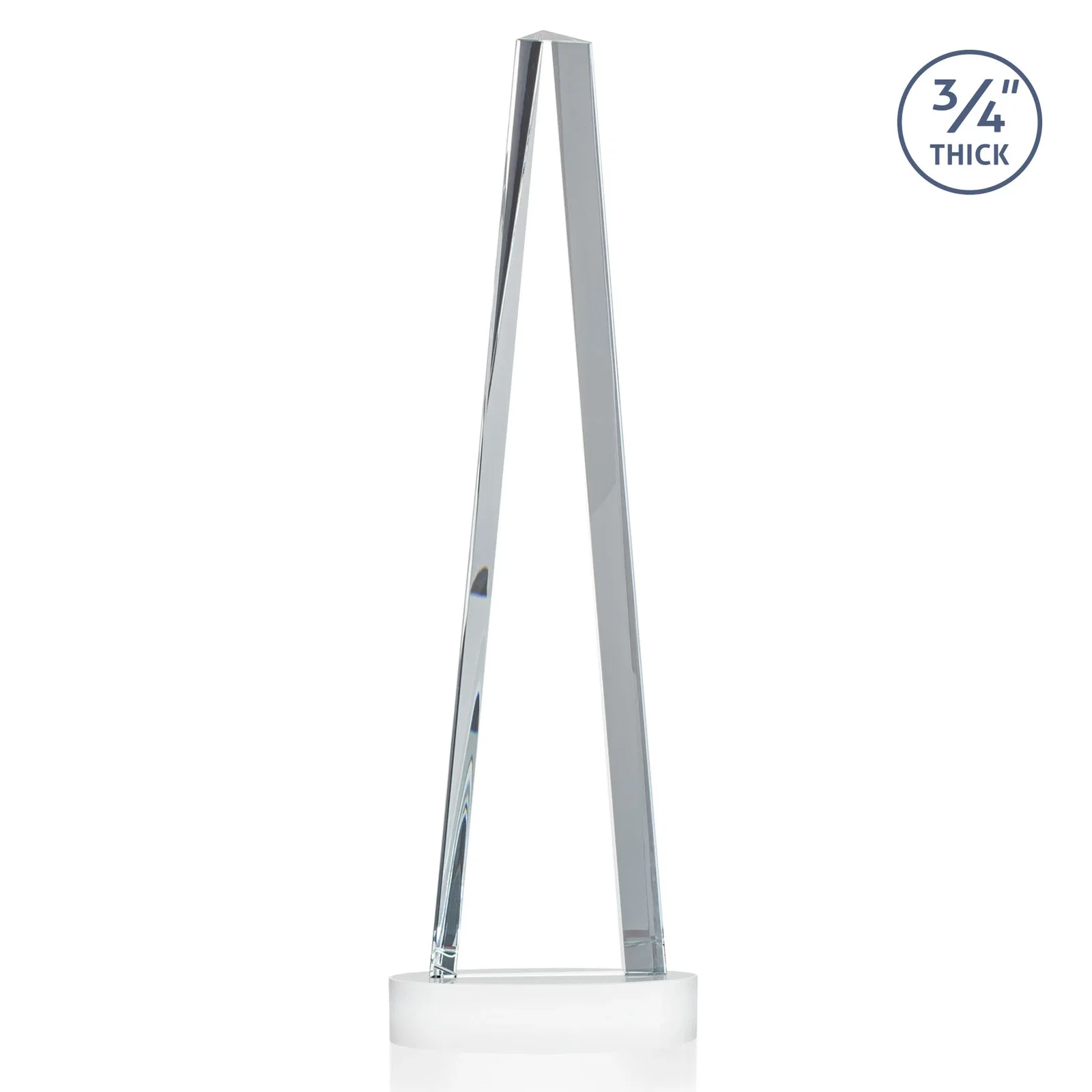 Branded Starfire Crystal Tower Award, 3/4 Inch Thick, Alberton Base, with your logo for team milestone celebrations