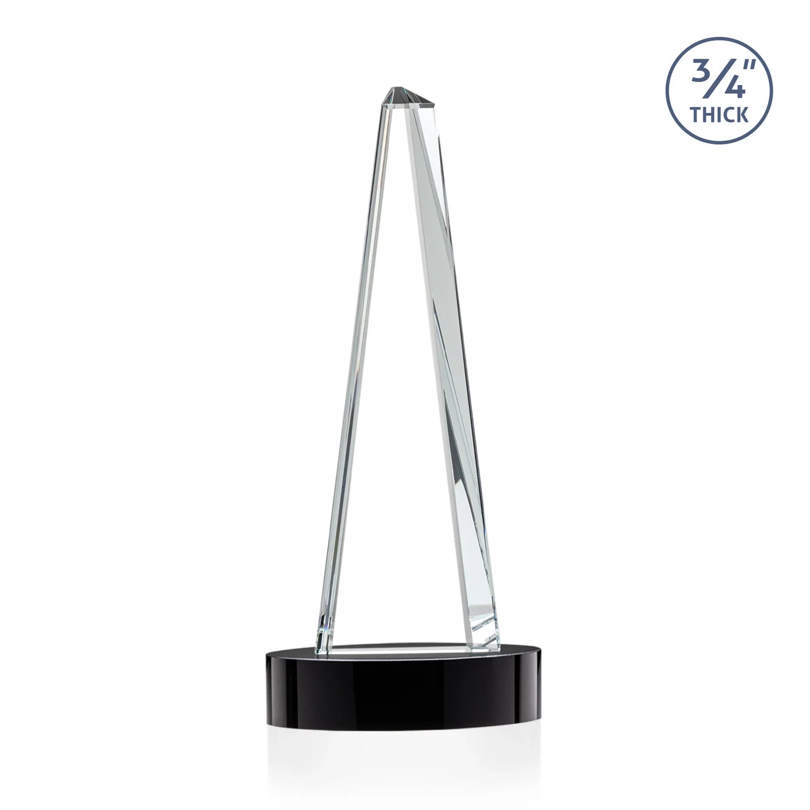 Custom Starfire Crystal Tower Award, 3/4 Inch Thick, Alberton Base, with your logo for dealer and partner awards