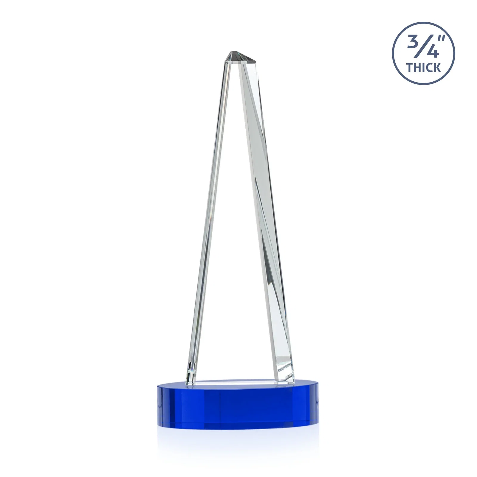 Personalized Starfire Crystal Tower Award, 3/4 Inch Thick, Alberton Base, with your logo for service anniversary gifts