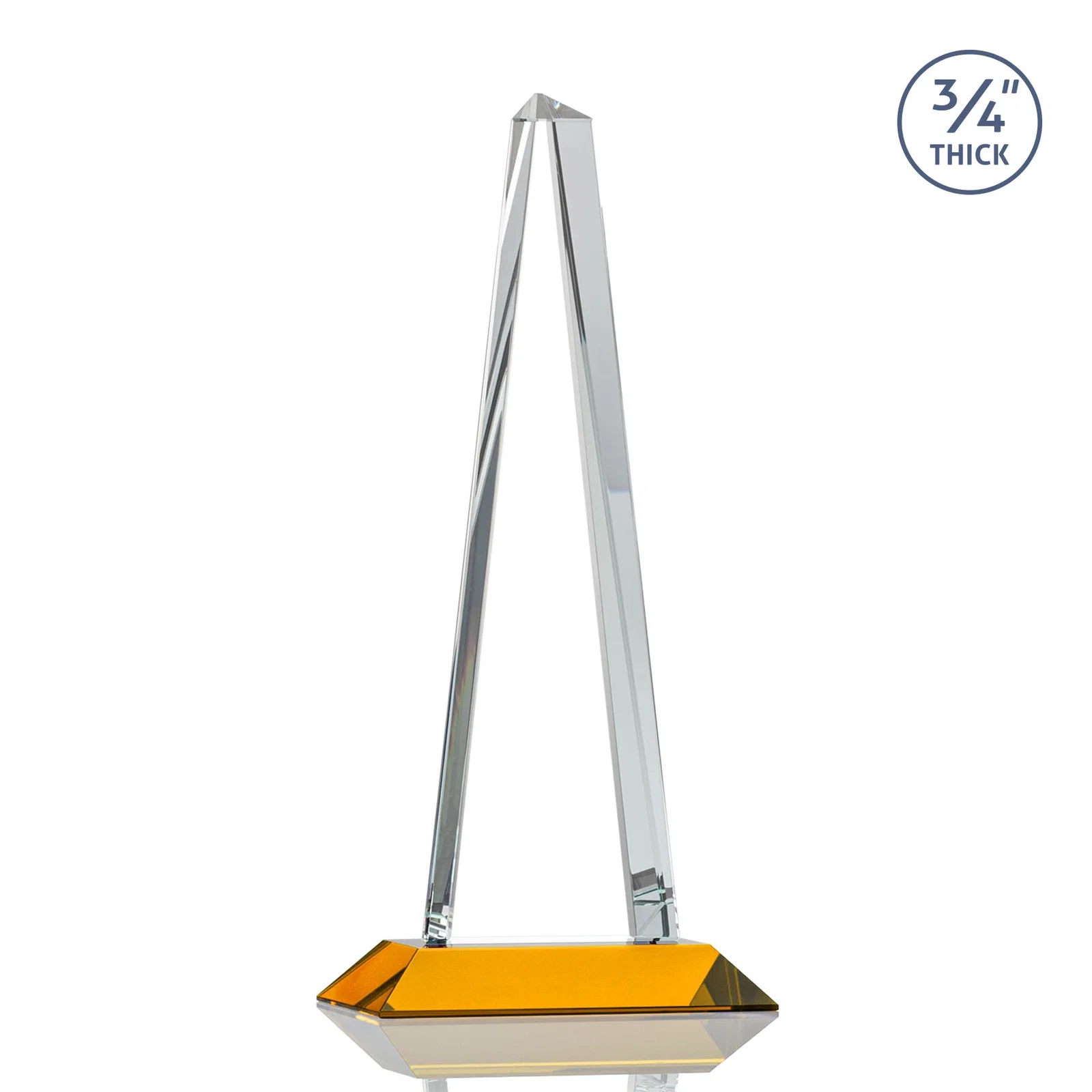 Personalized Starfire Crystal Tower Award With a Matching Crystal Base, with your logo for sales achievement awards
