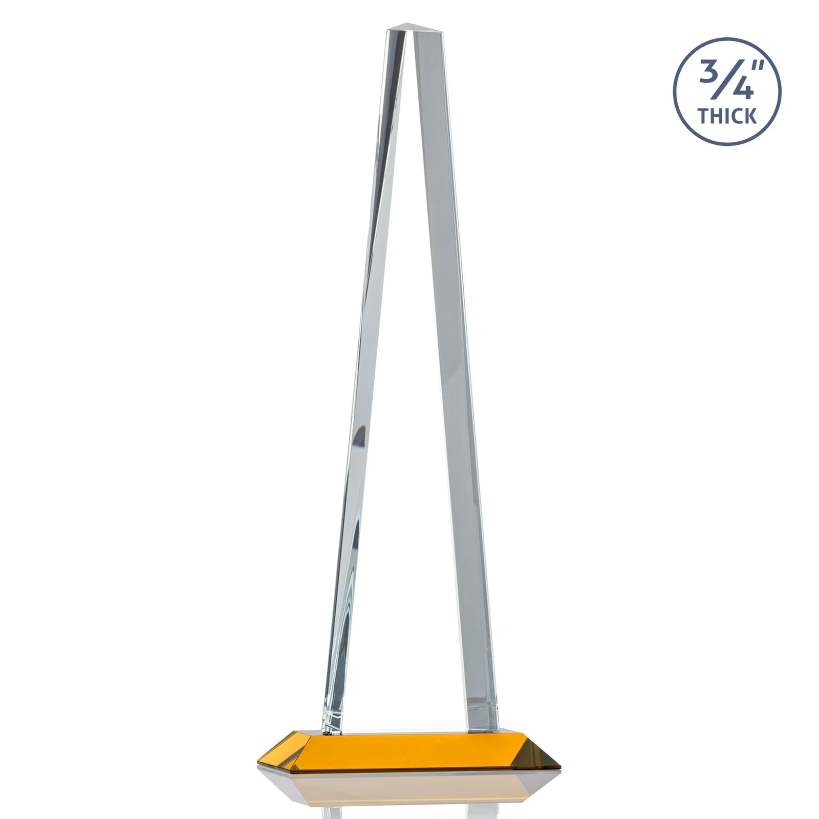 Personalized Starfire Crystal Tower Award With a Matching Crystal Base, with your logo for team milestone celebrations