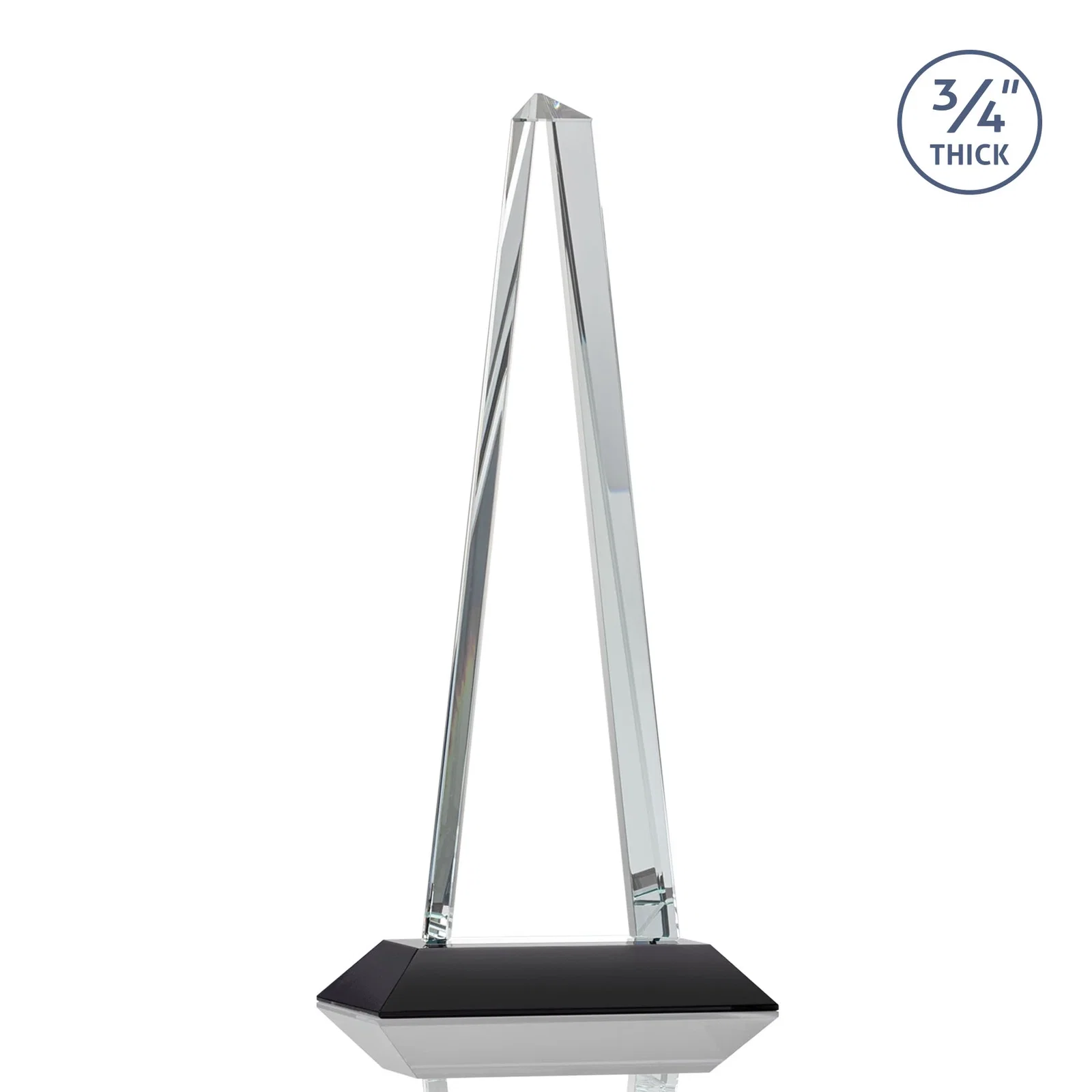 Personalized Starfire Crystal Tower Award With a Matching Crystal Base, with your logo for company anniversary events