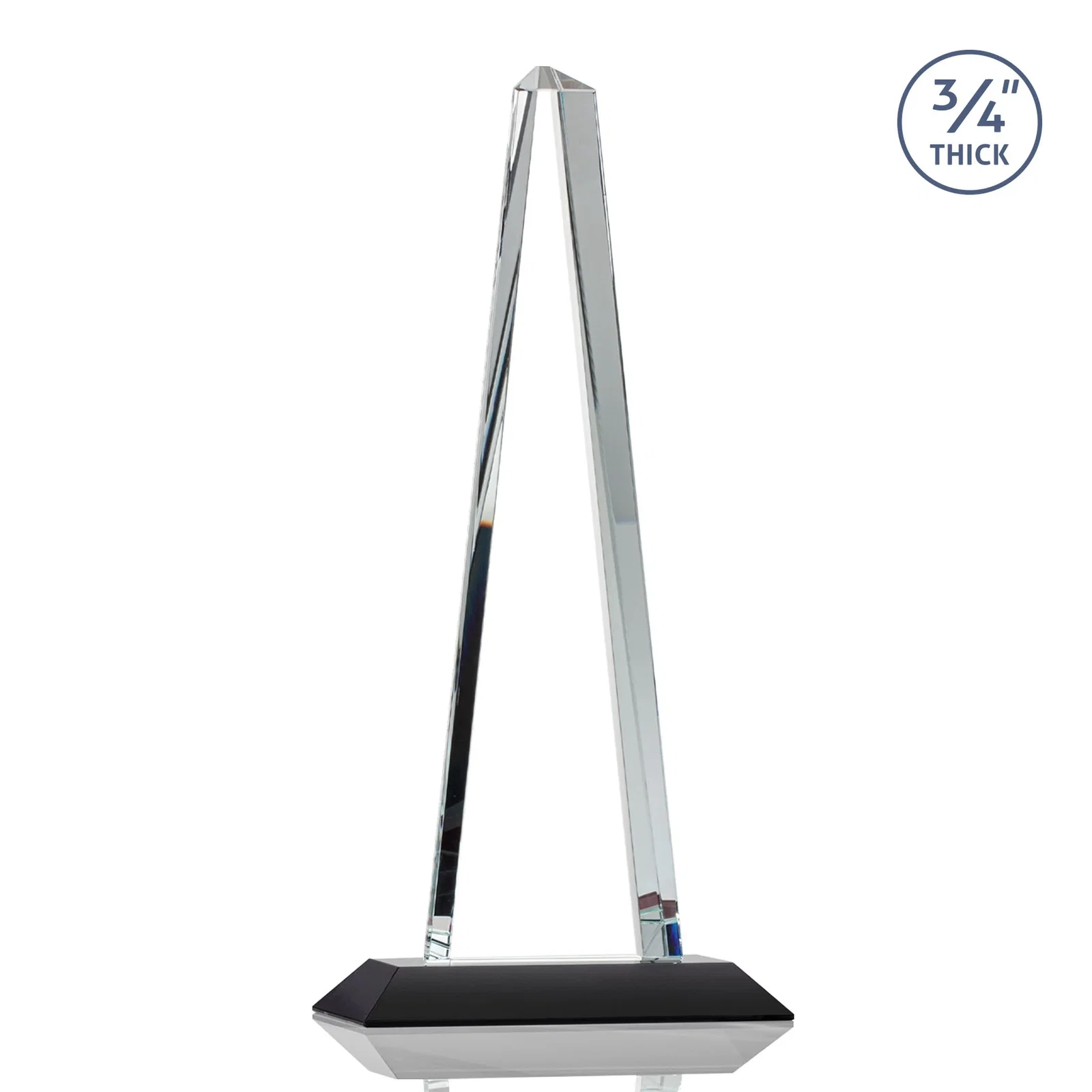 Promotional Starfire Crystal Tower Award With a Matching Crystal Base, with your logo for employee recognition