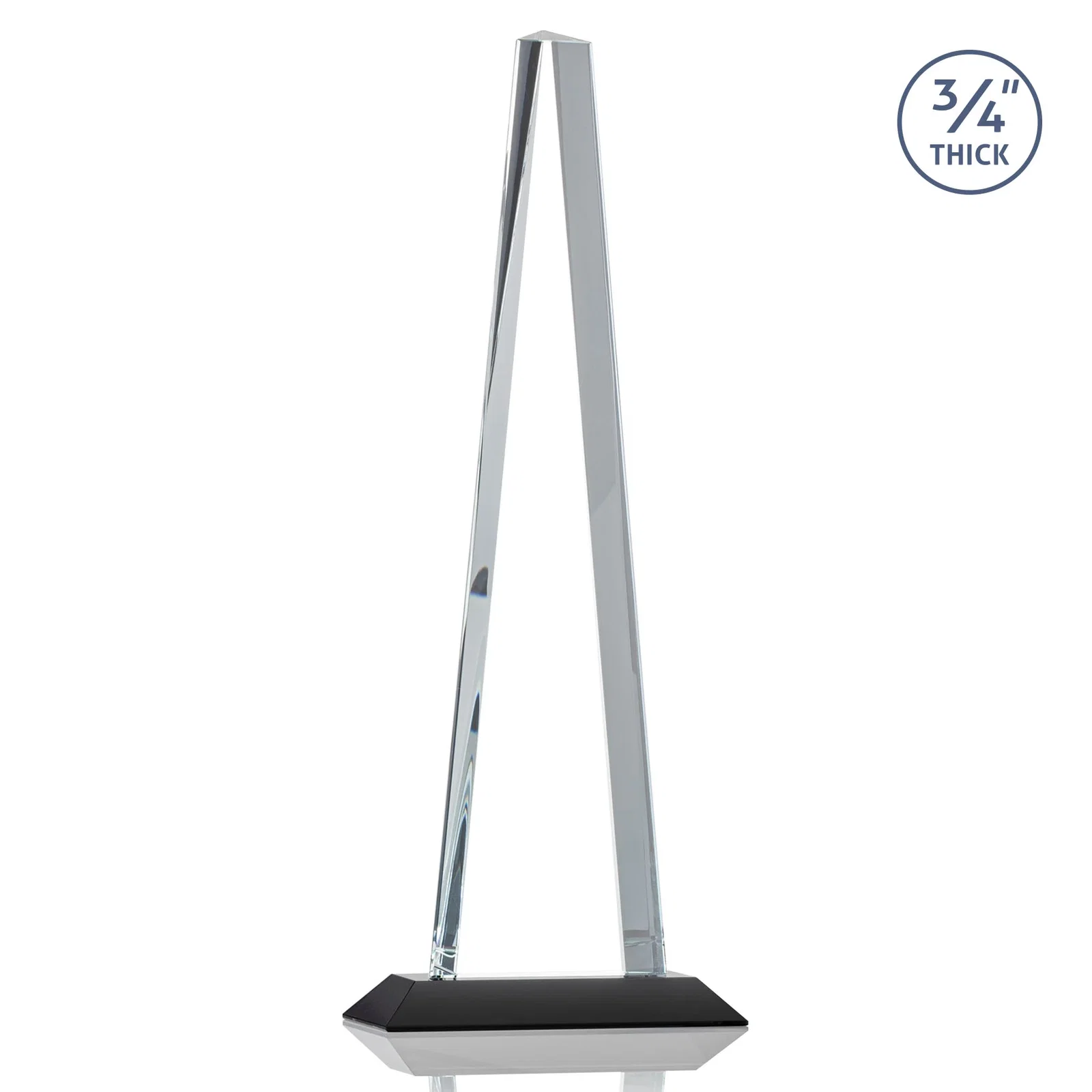 Promotional Starfire Crystal Tower Award With a Matching Crystal Base, with your logo for corporate award ceremonies
