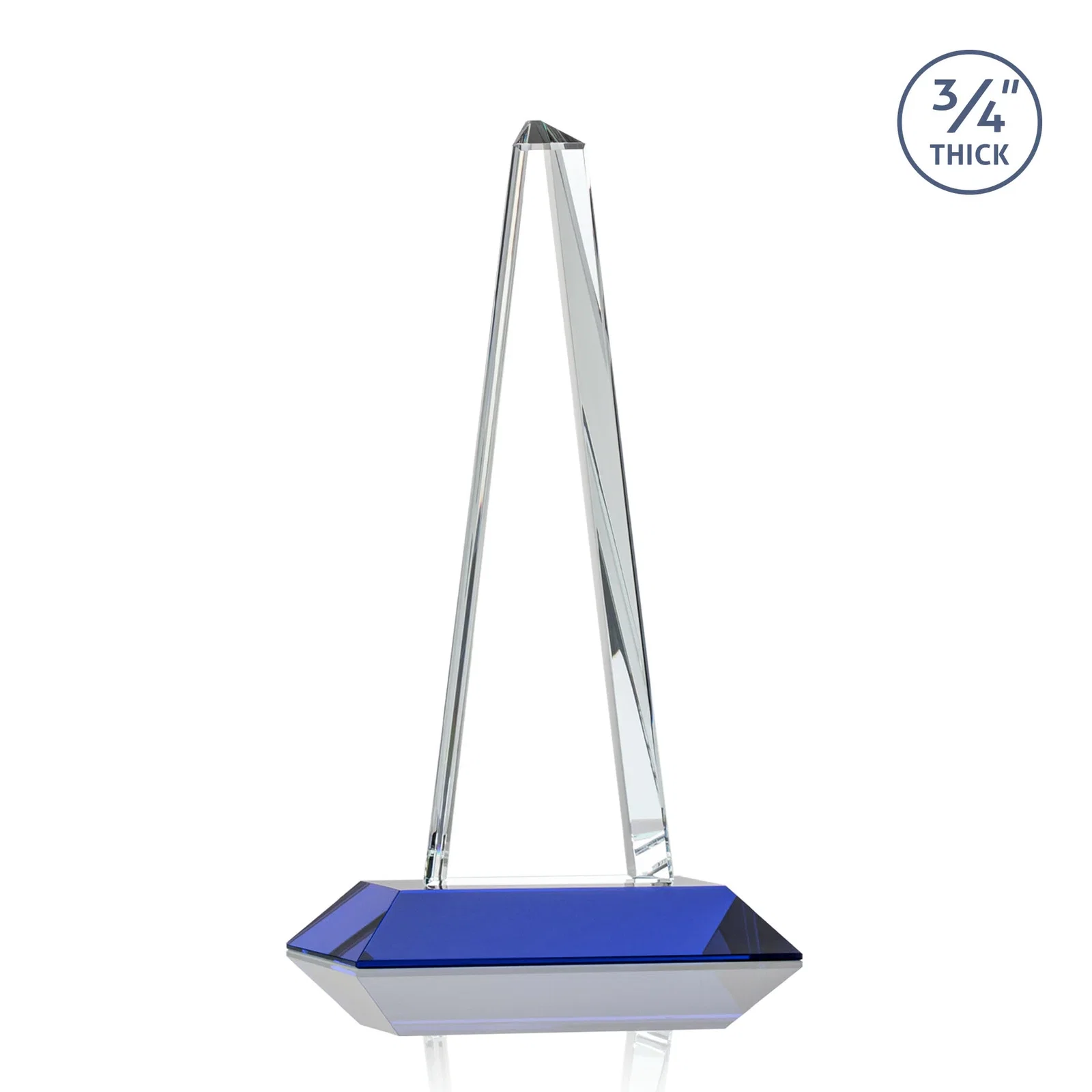Promotional Starfire Crystal Tower Award With a Matching Crystal Base, with your logo for service anniversary gifts