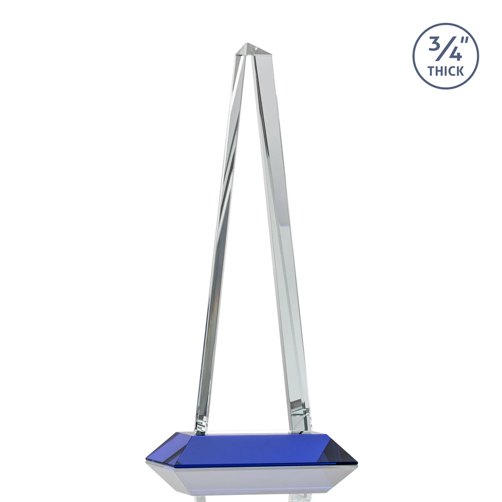Promotional Starfire Crystal Tower Award With a Matching Crystal Base, with your logo for sales achievement awards