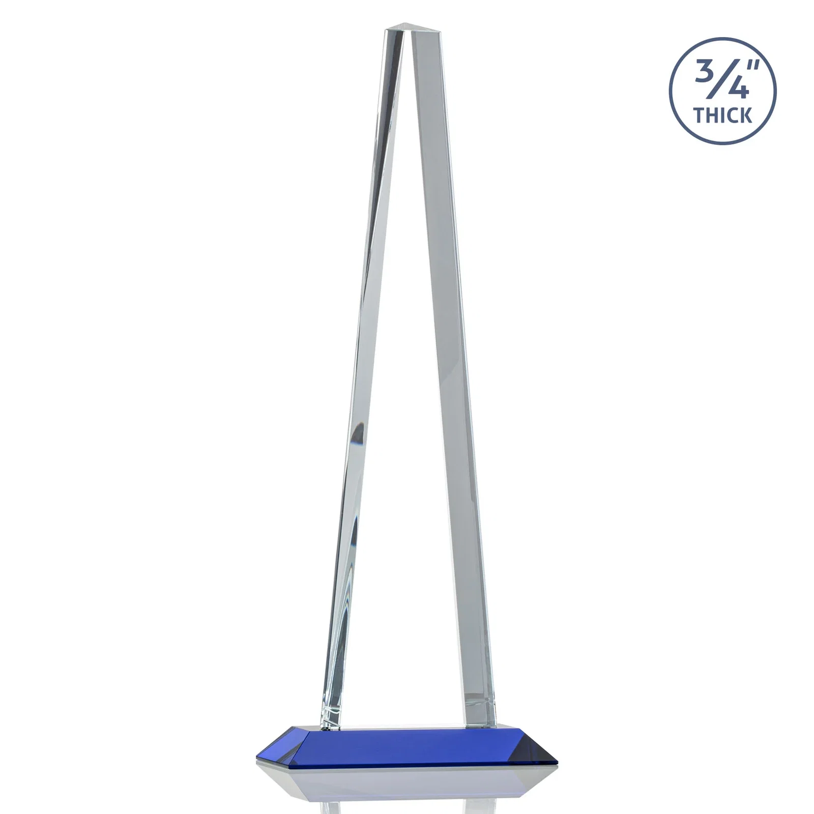 Promotional Starfire Crystal Tower Award With a Matching Crystal Base, with your logo for team milestone celebrations
