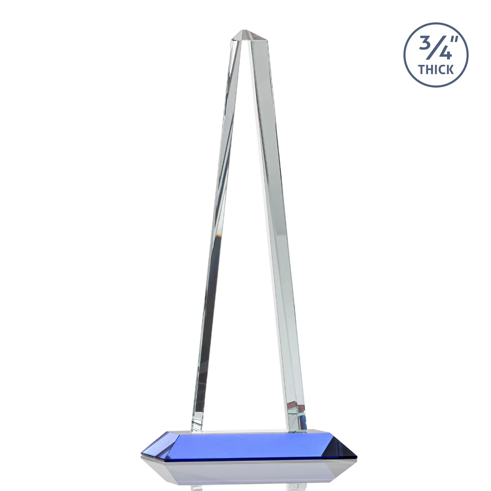 Branded Starfire Crystal Tower Award With a Matching Crystal Base, with your logo for employee recognition