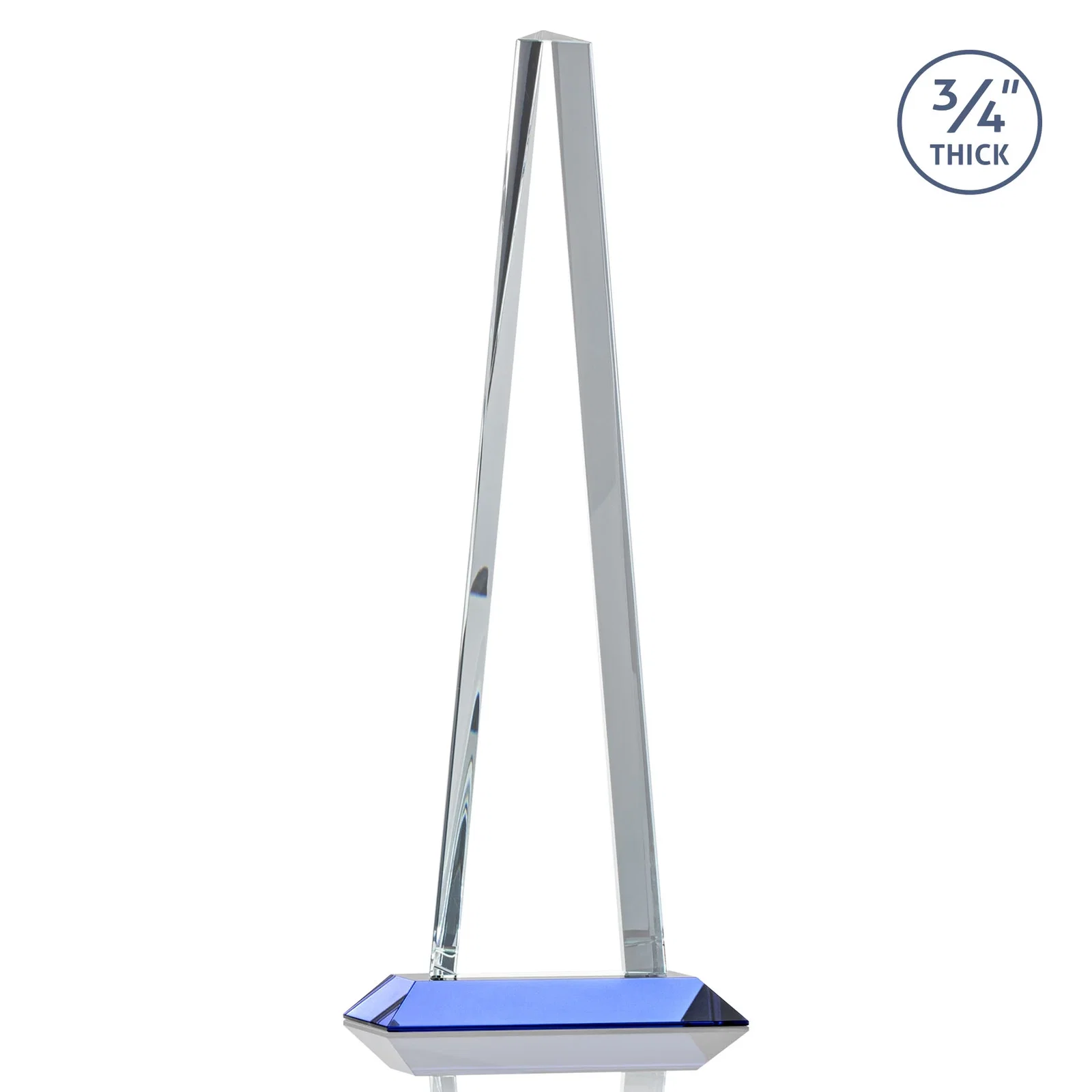 Branded Starfire Crystal Tower Award With a Matching Crystal Base, with your logo for corporate award ceremonies