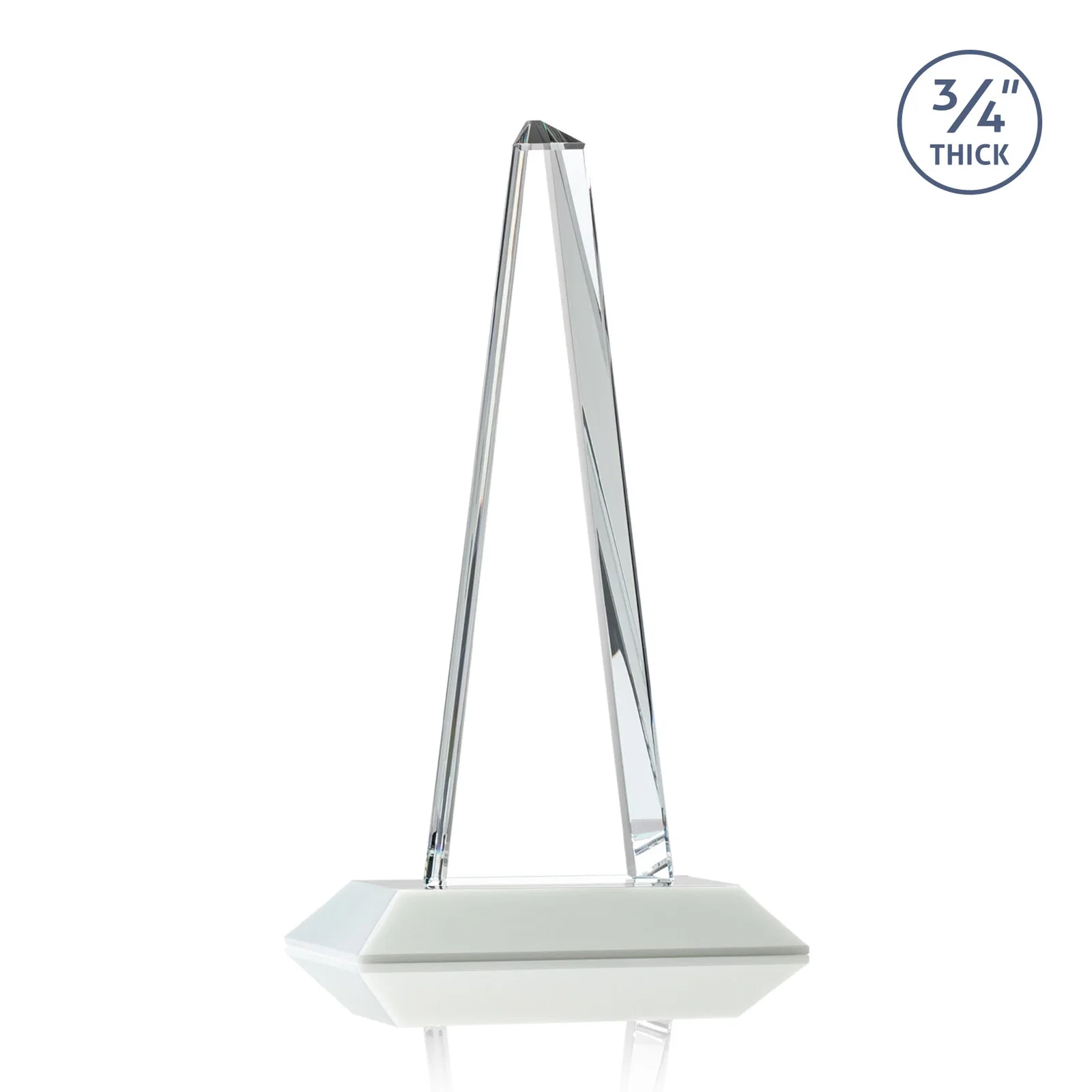 Branded Starfire Crystal Tower Award With a Matching Crystal Base, with your logo for service anniversary gifts