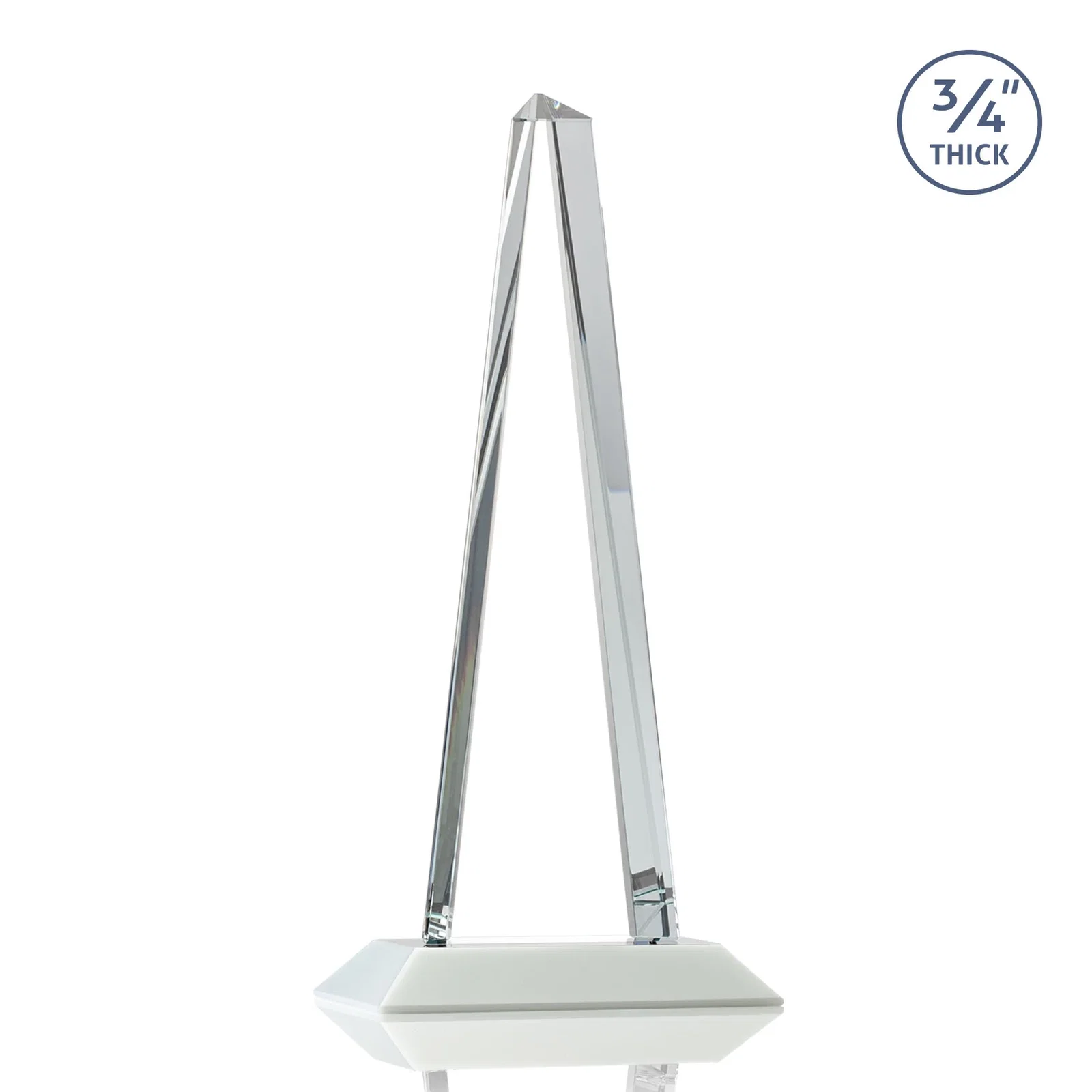 Branded Starfire Crystal Tower Award With a Matching Crystal Base, with your logo for sales achievement awards