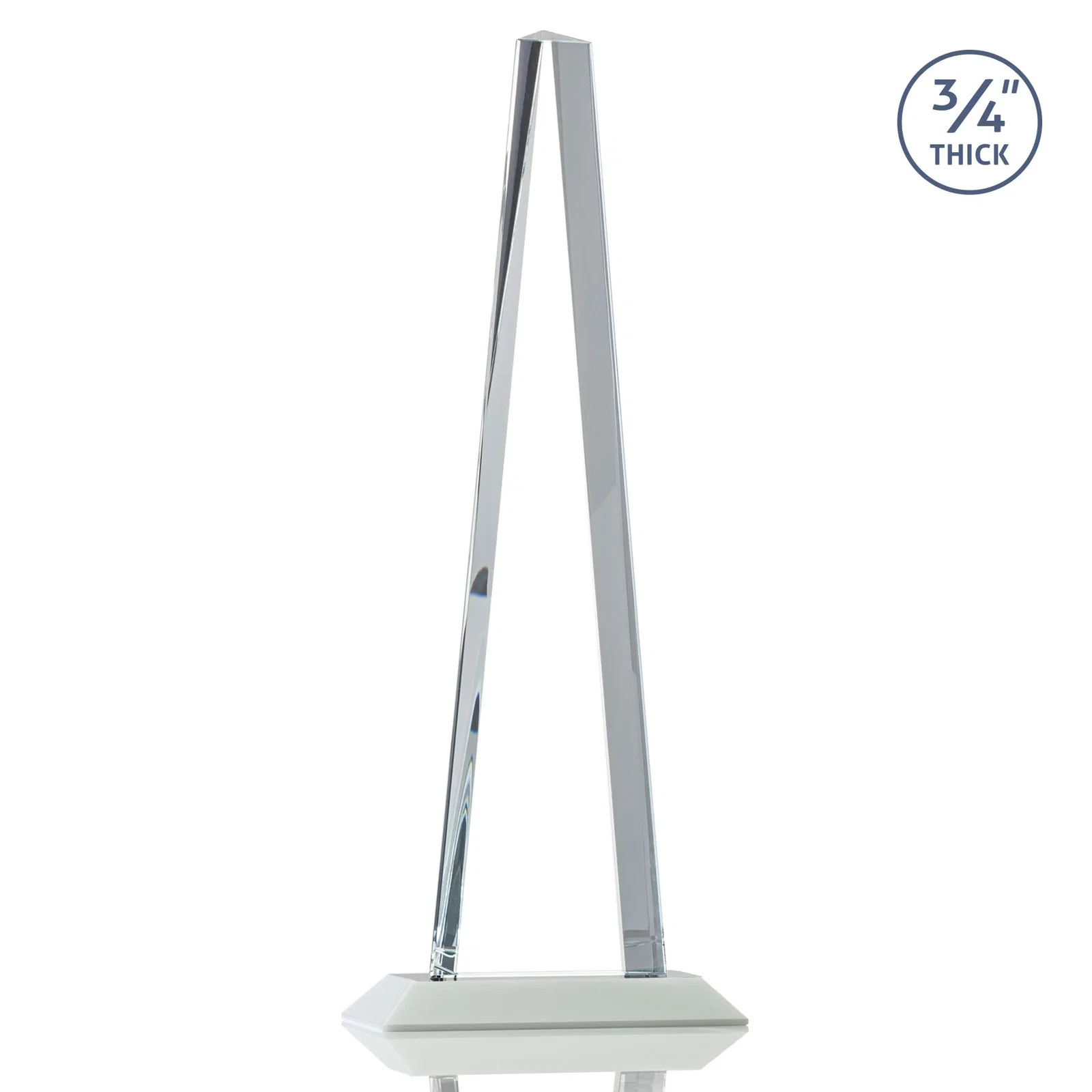 Branded Starfire Crystal Tower Award With a Matching Crystal Base, with your logo for team milestone celebrations