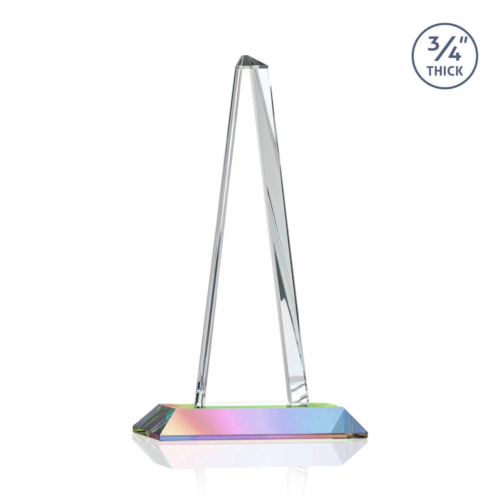 Branded Starfire Crystal Tower Award With a Matching Crystal Base, with your logo for donor appreciation