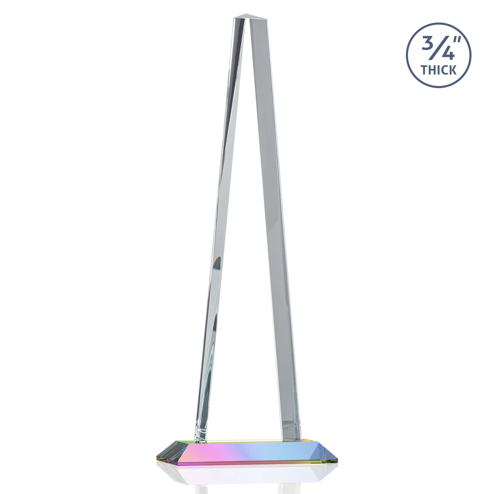 Branded Starfire Crystal Tower Award With a Matching Crystal Base, with your logo for volunteer appreciation