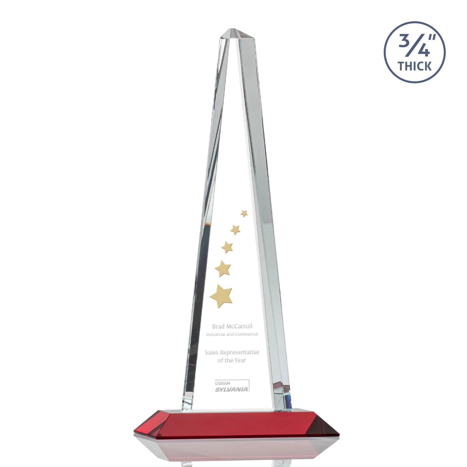 Promotional Starfire Crystal Tower Award With a Matching Crystal Base for donor appreciation