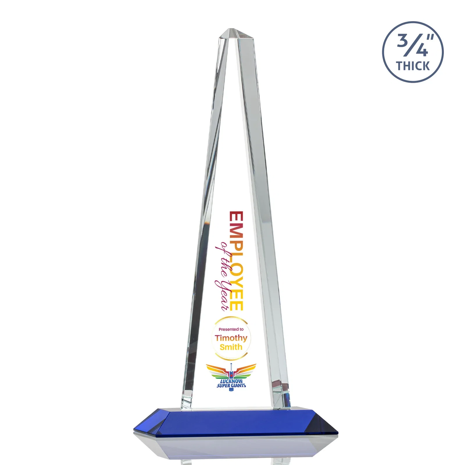 Customized Starfire Crystal Tower Award With a Matching Crystal Base for dealer and partner awards