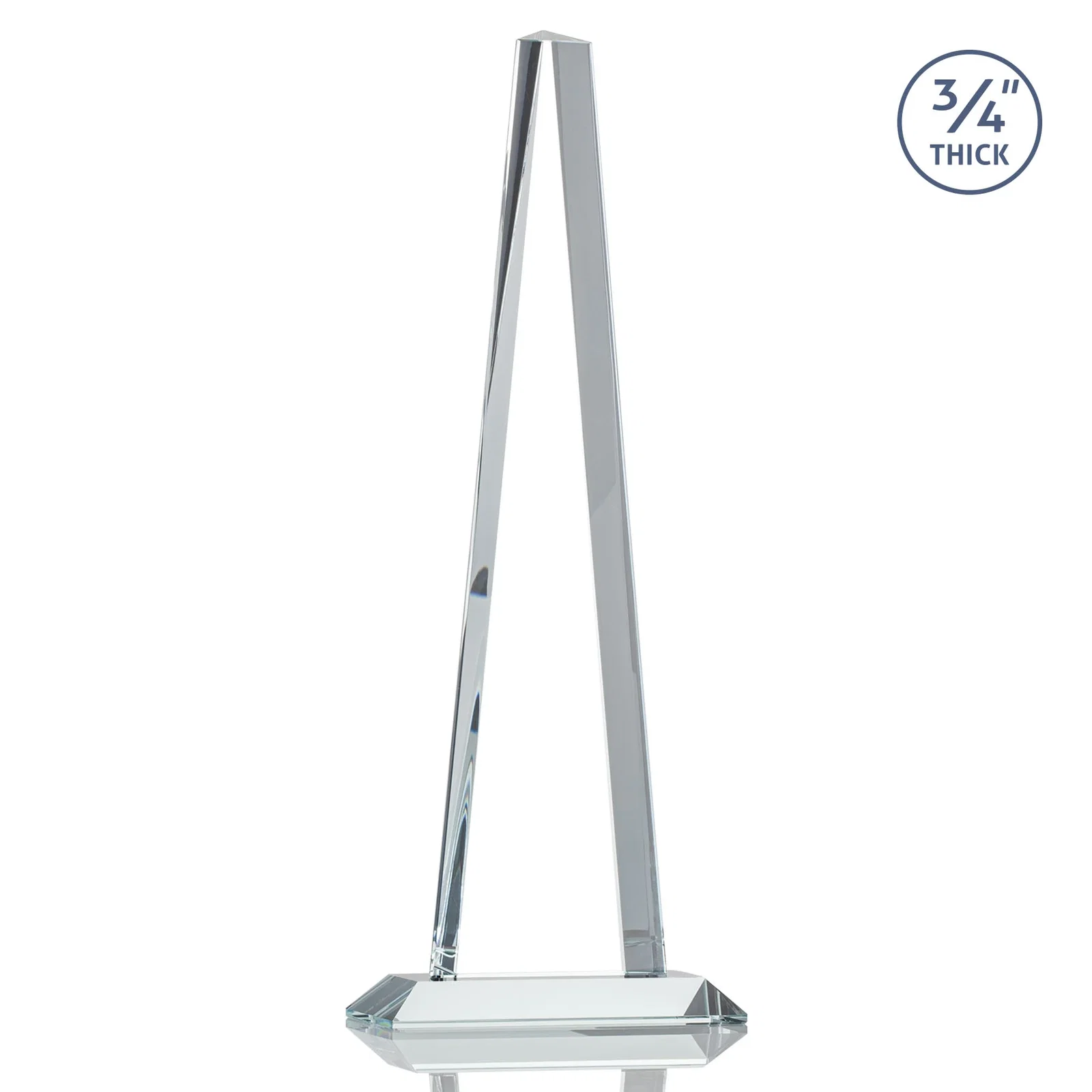 Custom Starfire Crystal Tower Award With a Matching Crystal Base, with your logo for company anniversary events