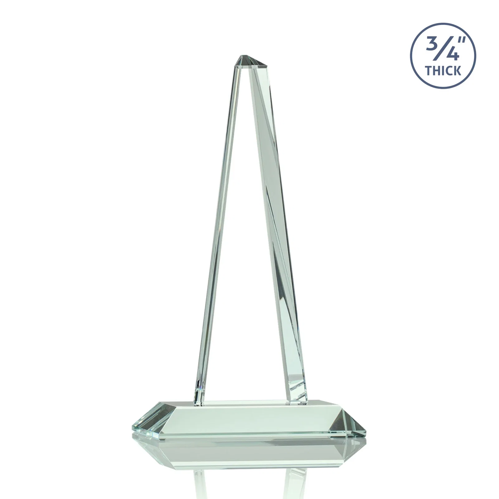 Personalized Starfire Crystal Tower Award With a Matching Crystal Base, with your logo for employee recognition