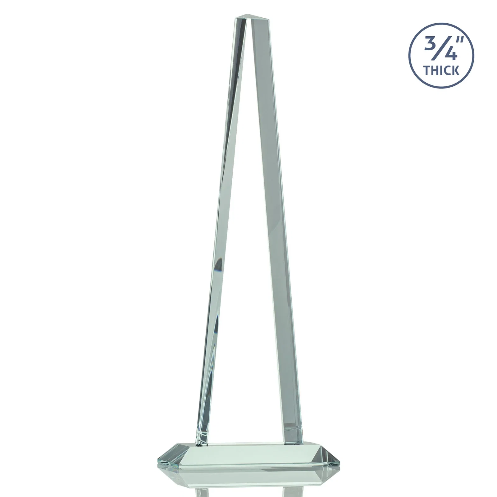 Personalized Starfire Crystal Tower Award With a Matching Crystal Base, with your logo for corporate award ceremonies