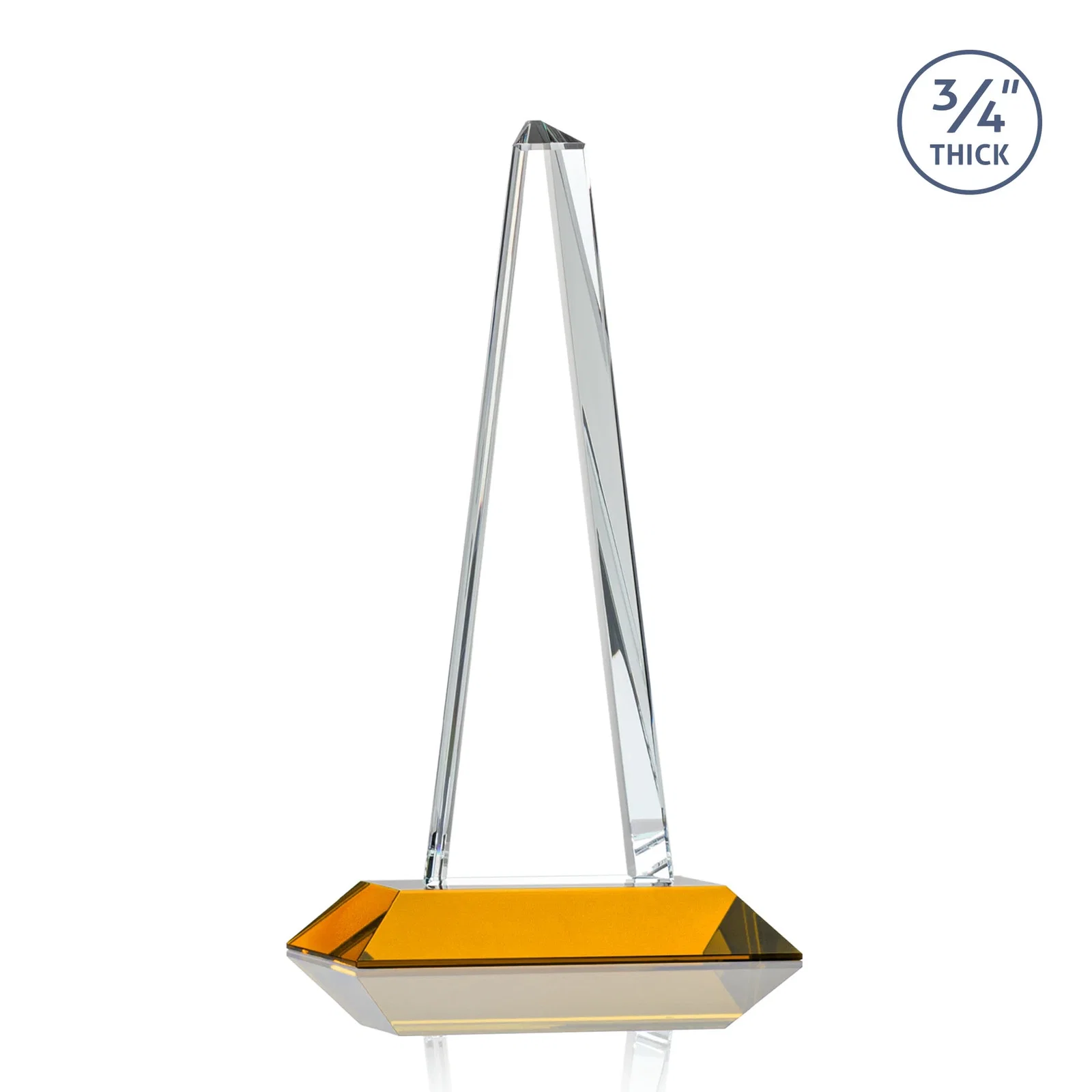 Personalized Starfire Crystal Tower Award With a Matching Crystal Base, with your logo for service anniversary gifts