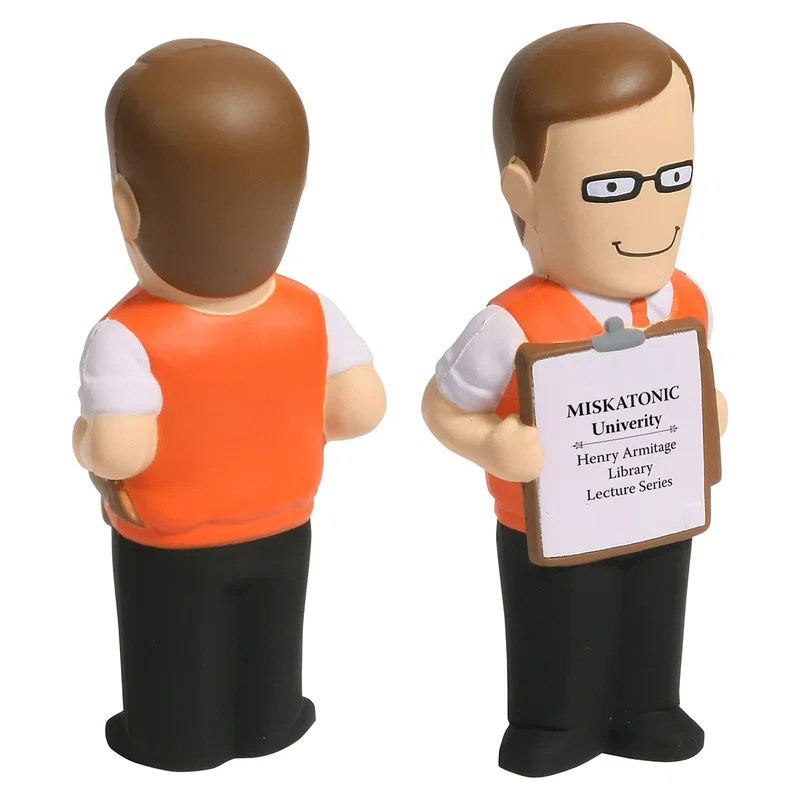 Male teacher figure stress reliever, about 4.5 inches tall