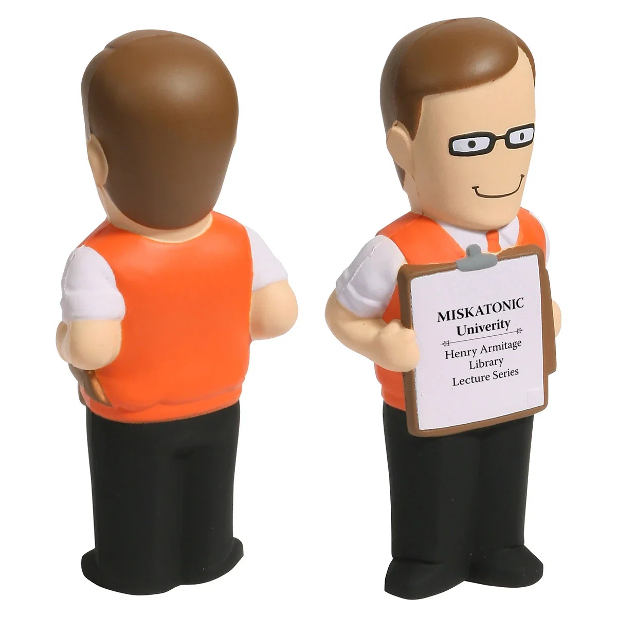 Male teacher figure stress reliever, about 4.5 inches tall