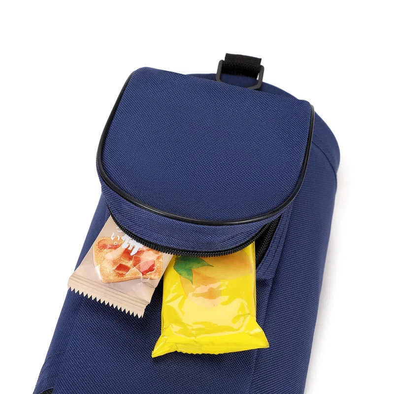 Angled view of the promotional Malibu 8-Can Polyester Crossbody Cooler Bag