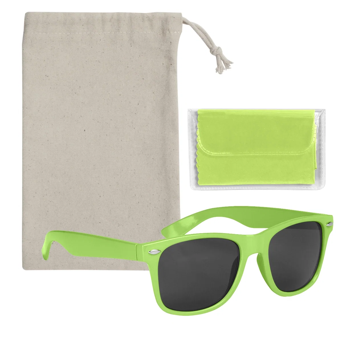 Front view of the sunglasses with tinted lenses