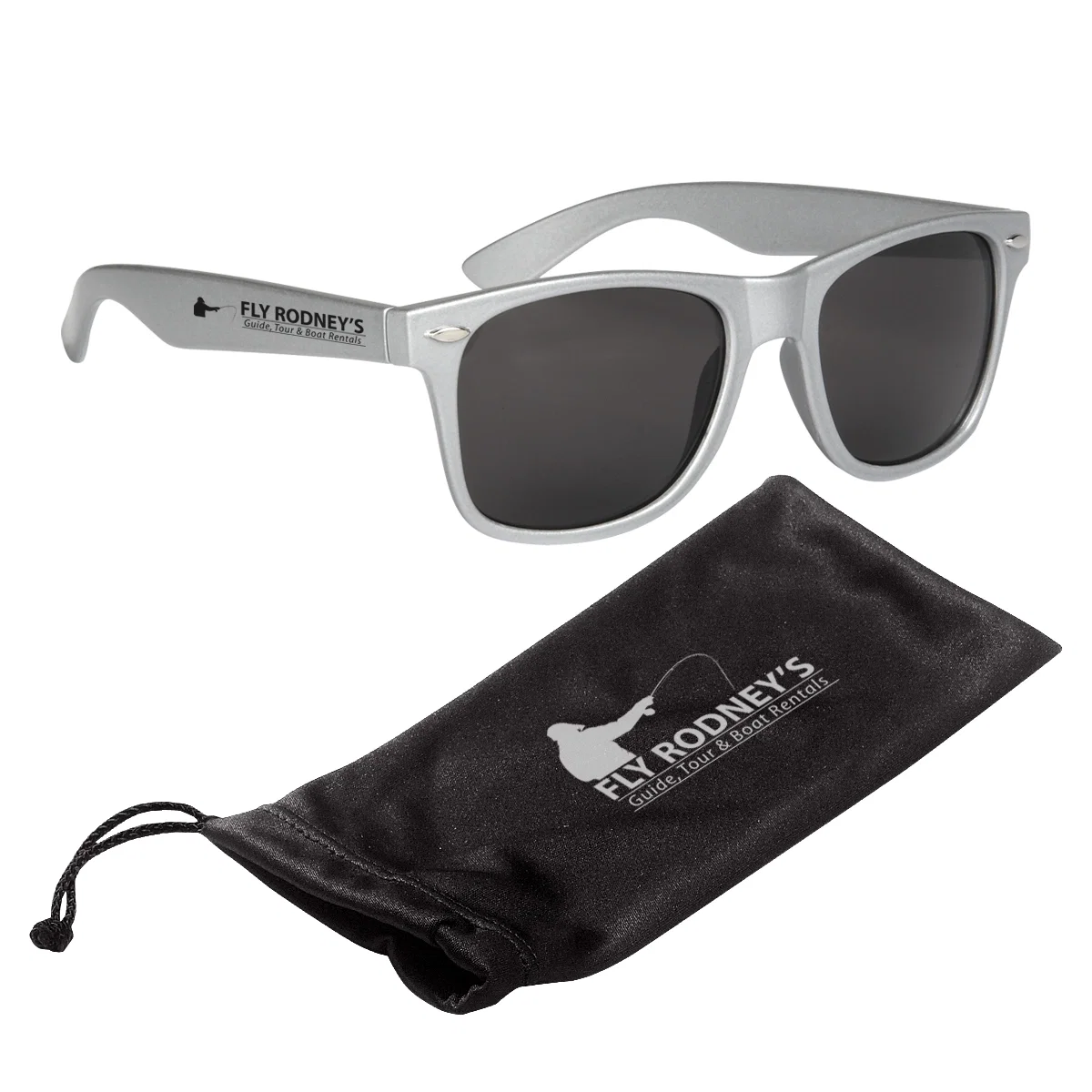 Malibu sunglasses paired with a soft microfiber pouch