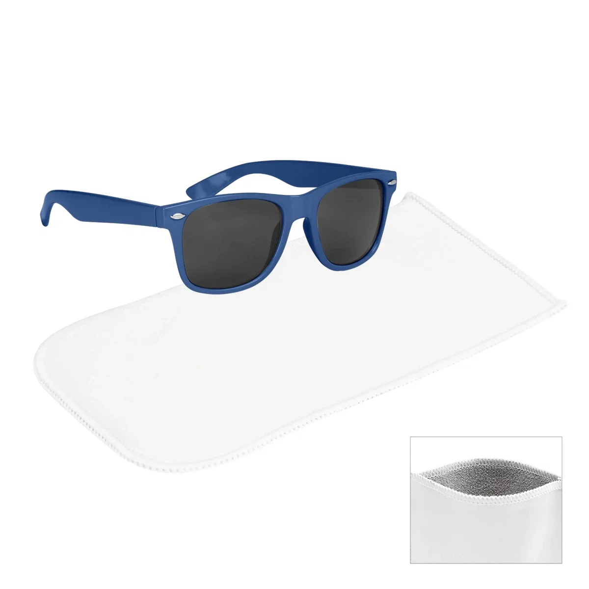 Microfiber sleeve sized to hold the folded eyewear