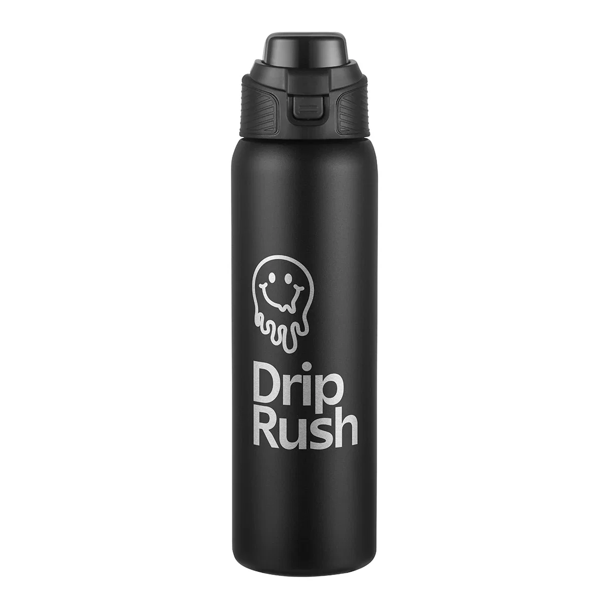 Malone bottle shown in black with a sample logo imprint