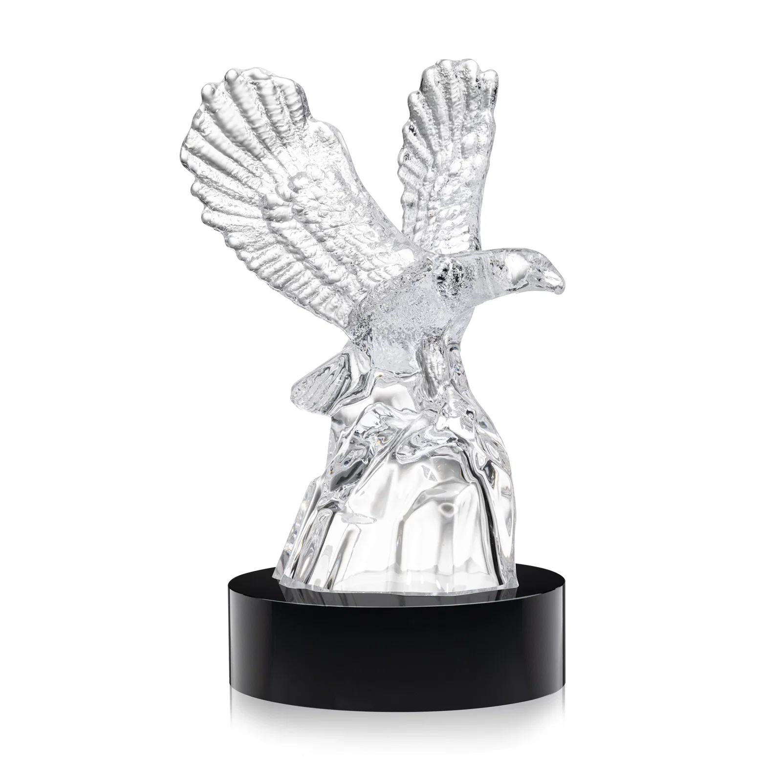 Custom Optical Crystal Eagle Award on a Crystalline Mountain Peak for donor appreciation