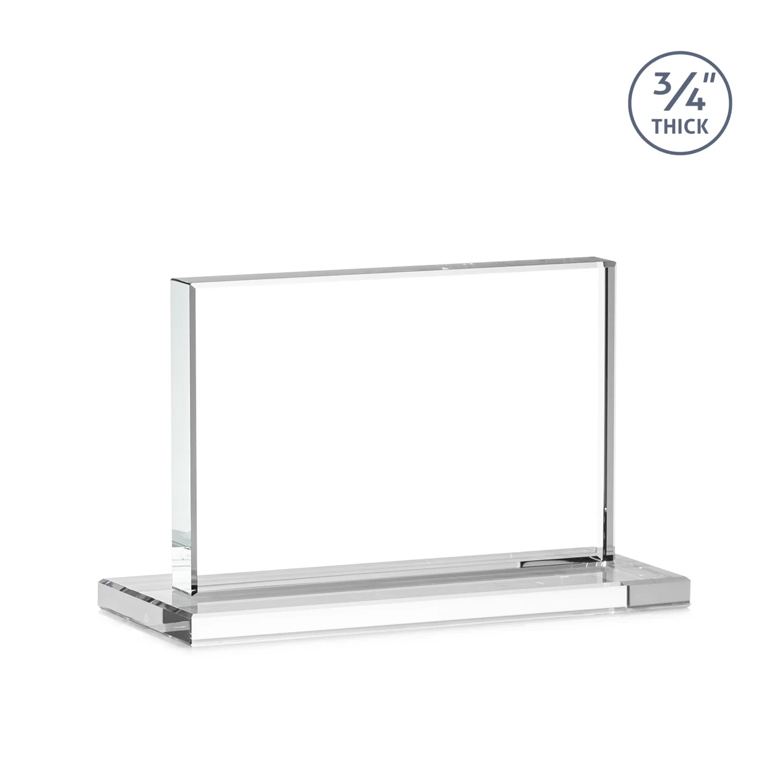 Personalized Jade Crystal Upright Award, 0.75 Inch Thick, Built For Deep Etching, with your logo for team milestone celebrations