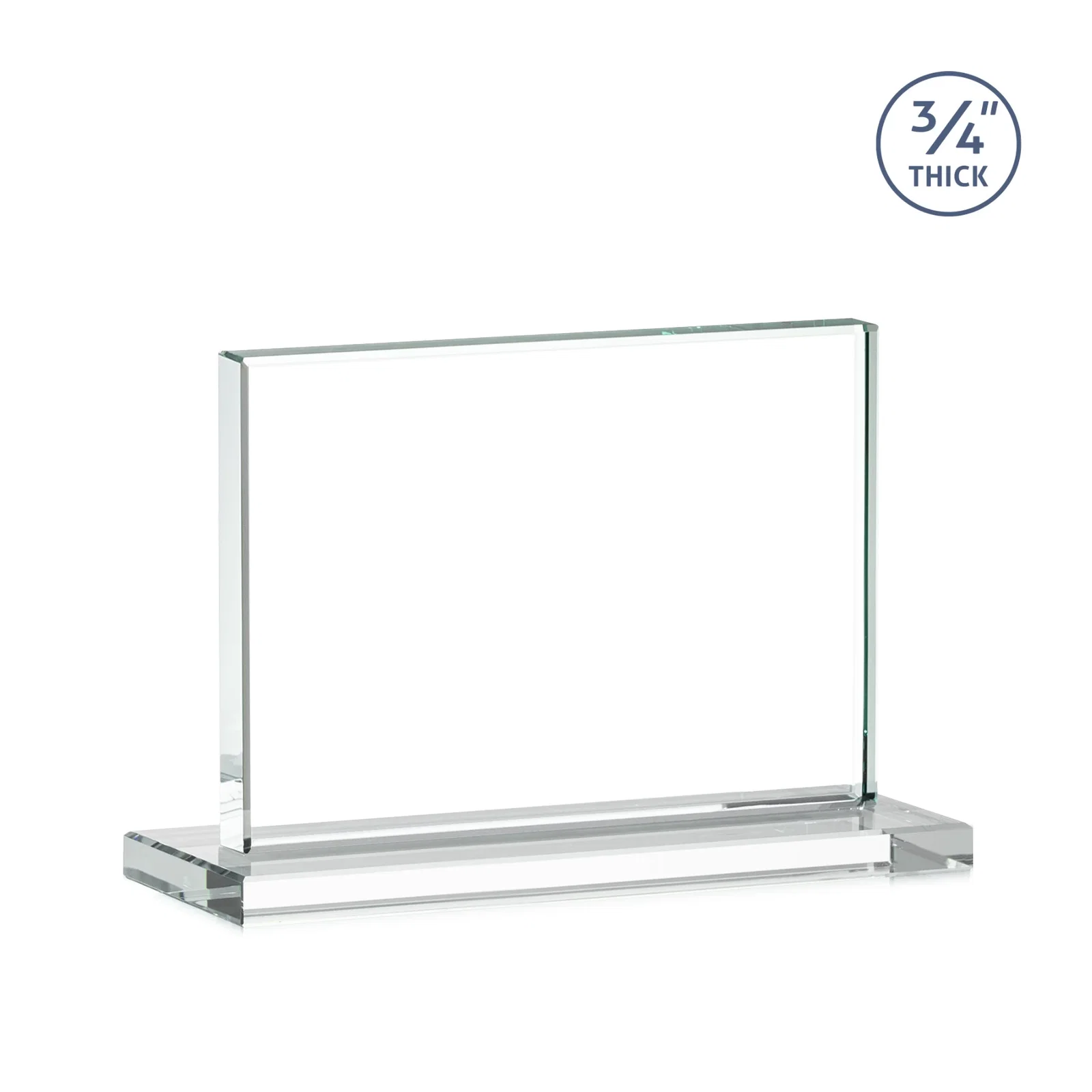 Personalized Jade Crystal Upright Award, 0.75 Inch Thick, Built For Deep Etching, with your logo for donor appreciation