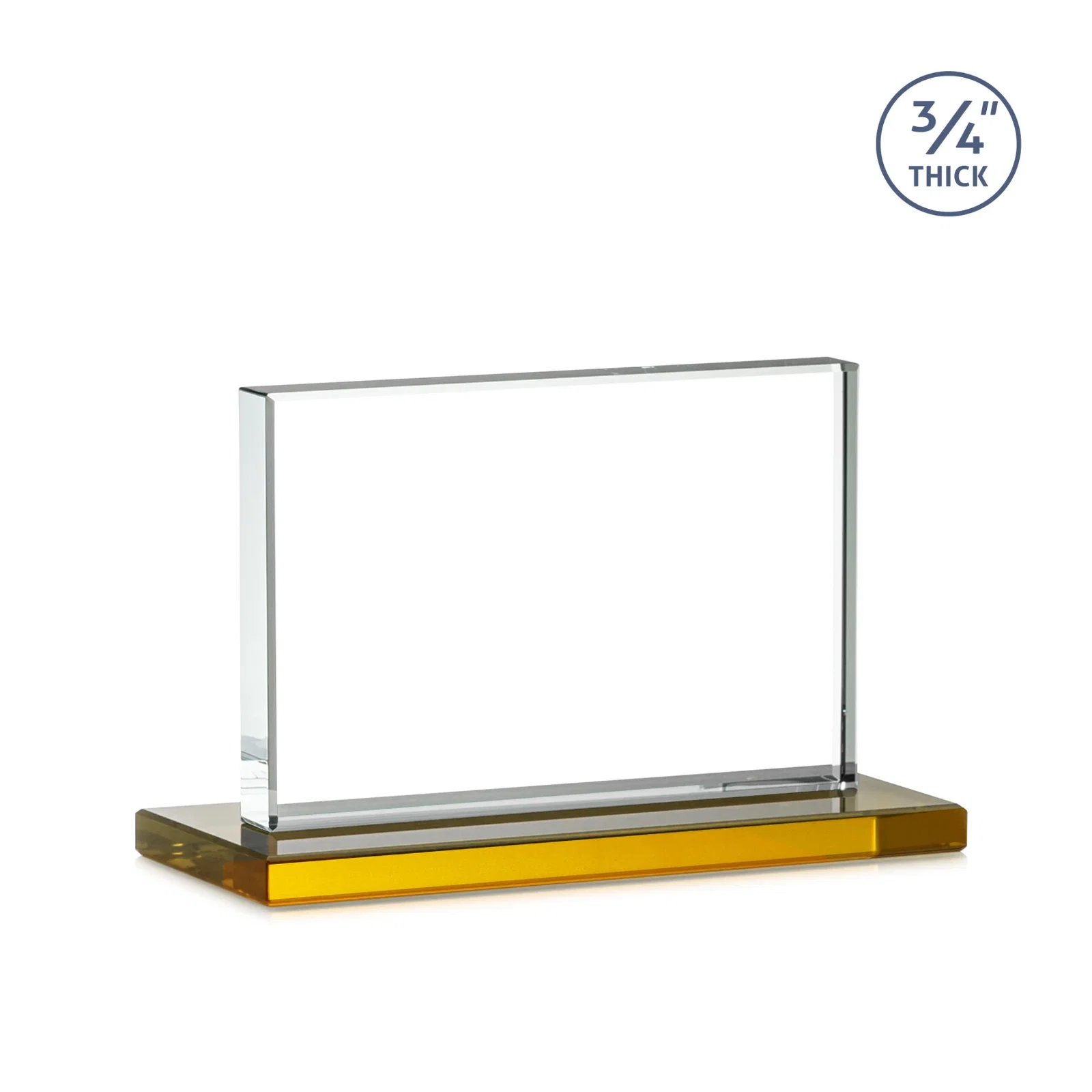 Personalized Jade Crystal Upright Award, 0.75 Inch Thick, Built For Deep Etching, with your logo for graduation ceremonies
