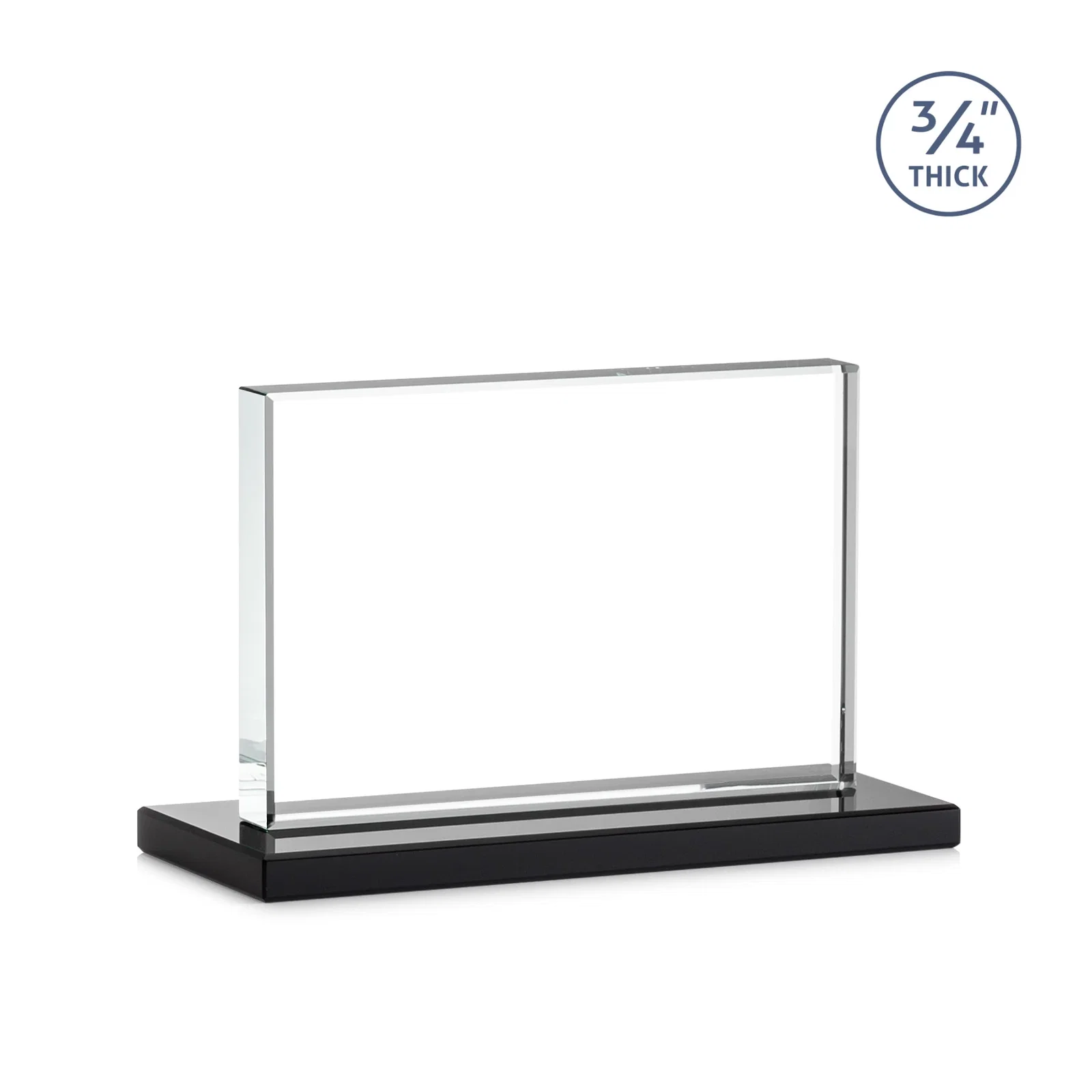 Personalized Jade Crystal Upright Award, 0.75 Inch Thick, Built For Deep Etching, with your logo for company anniversary events