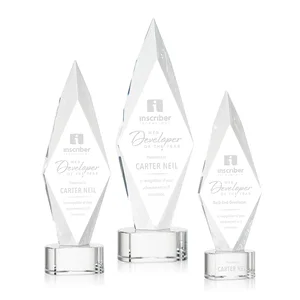 Beveled Arrowhead Optical Crystal Award on Paragon Base
