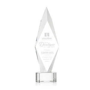 Beveled Arrowhead Optical Crystal Award on Paragon Base