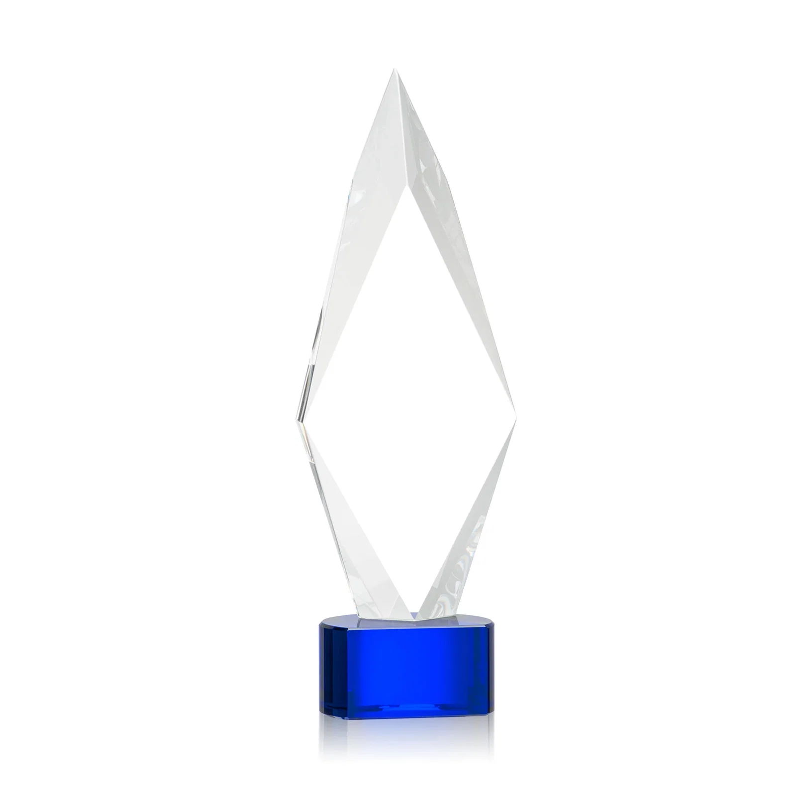 Custom printed Beveled Arrowhead Optical Crystal Award on Paragon Base for volunteer appreciation