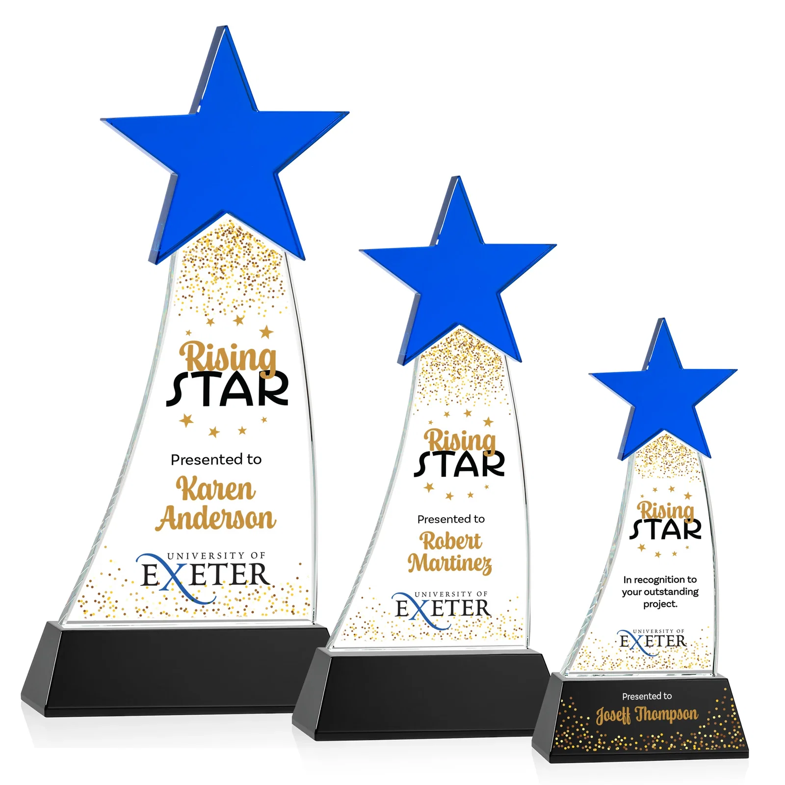 Branded Optical Crystal Award With an Emerald Star Accent for donor appreciation