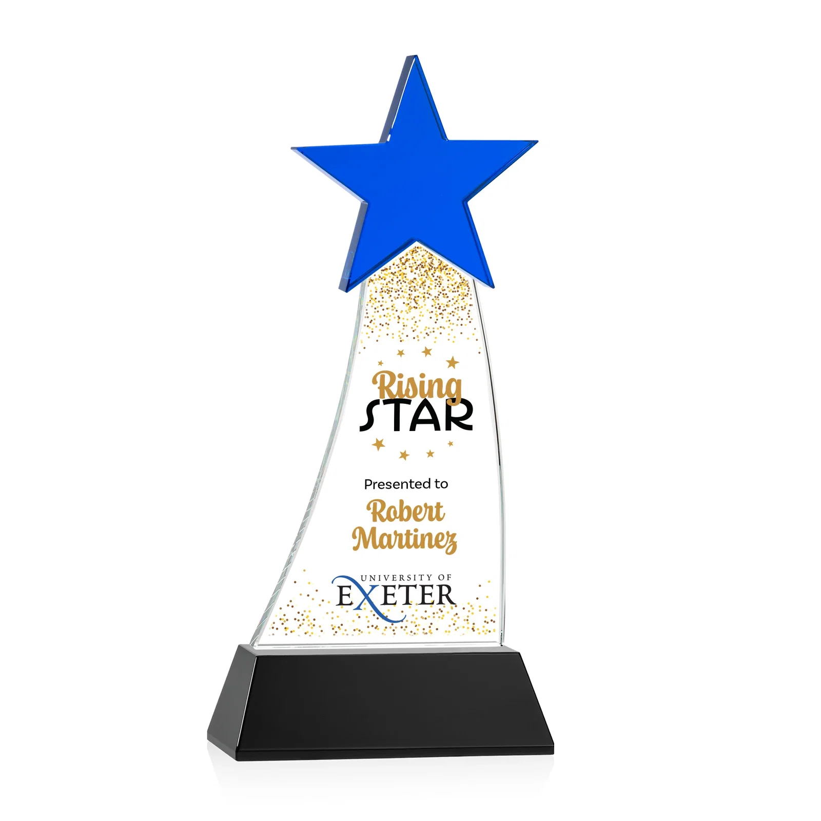 Branded Optical Crystal Award With an Emerald Star Accent for safety achievement programs
