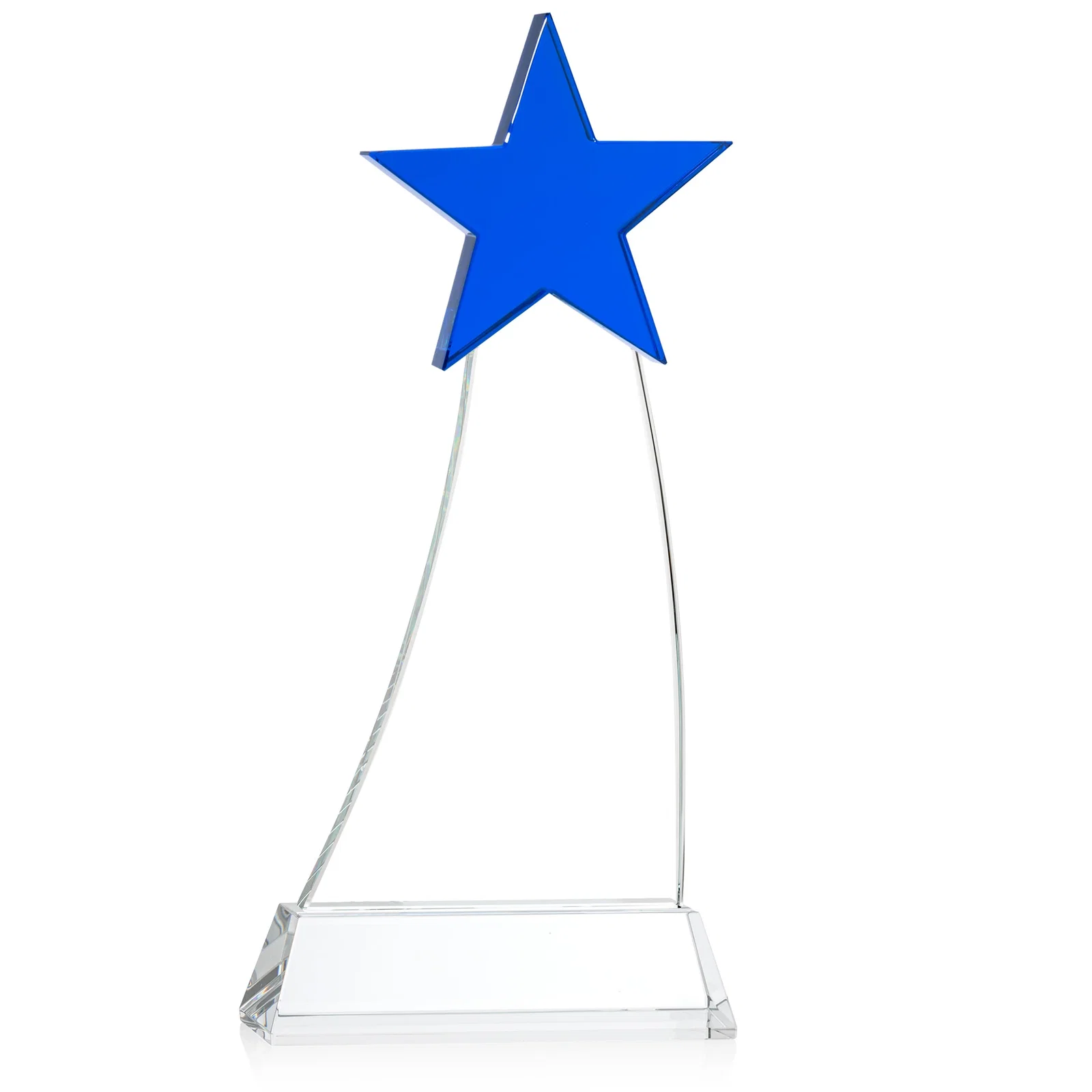 Customized Optical Crystal Award With an Emerald Star Accent for corporate award ceremonies