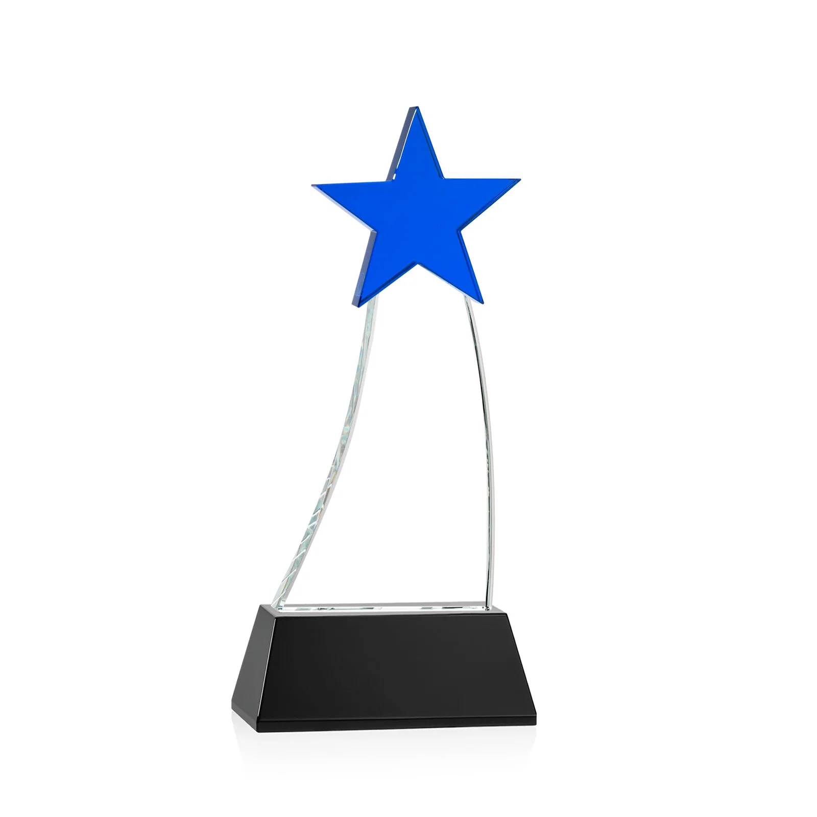 Customized Optical Crystal Award With an Emerald Star Accent for service anniversary gifts