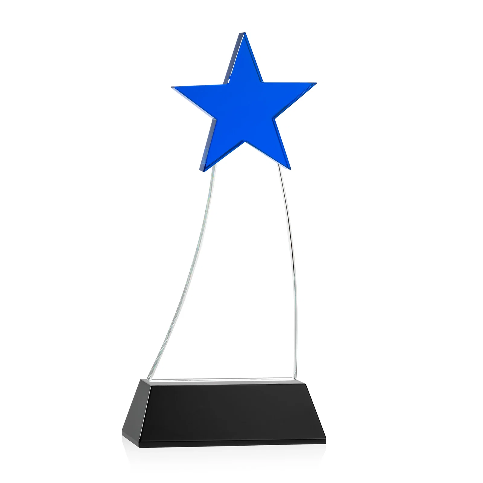 Customized Optical Crystal Award With an Emerald Star Accent for sales achievement awards