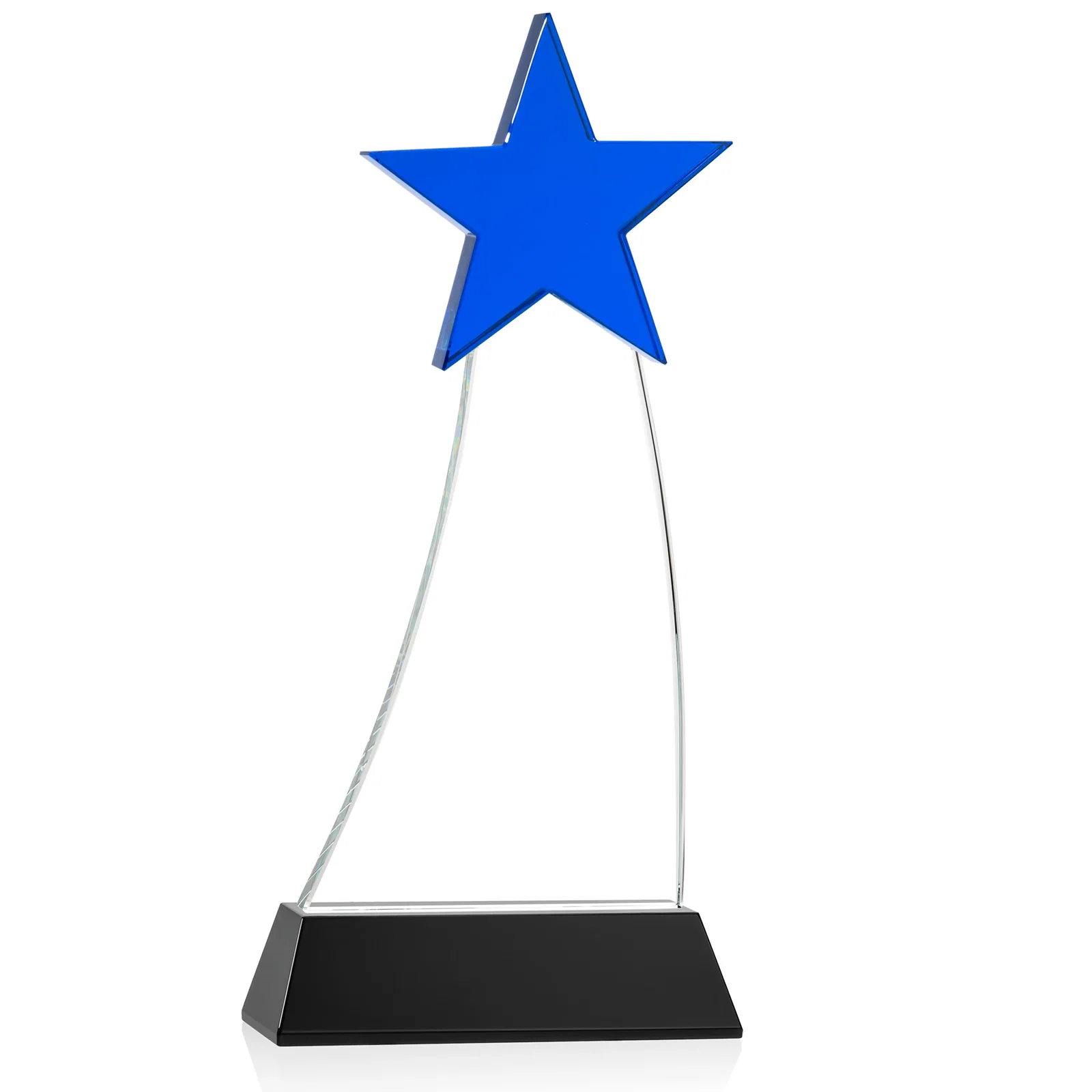 Customized Optical Crystal Award With an Emerald Star Accent for retirement presentations