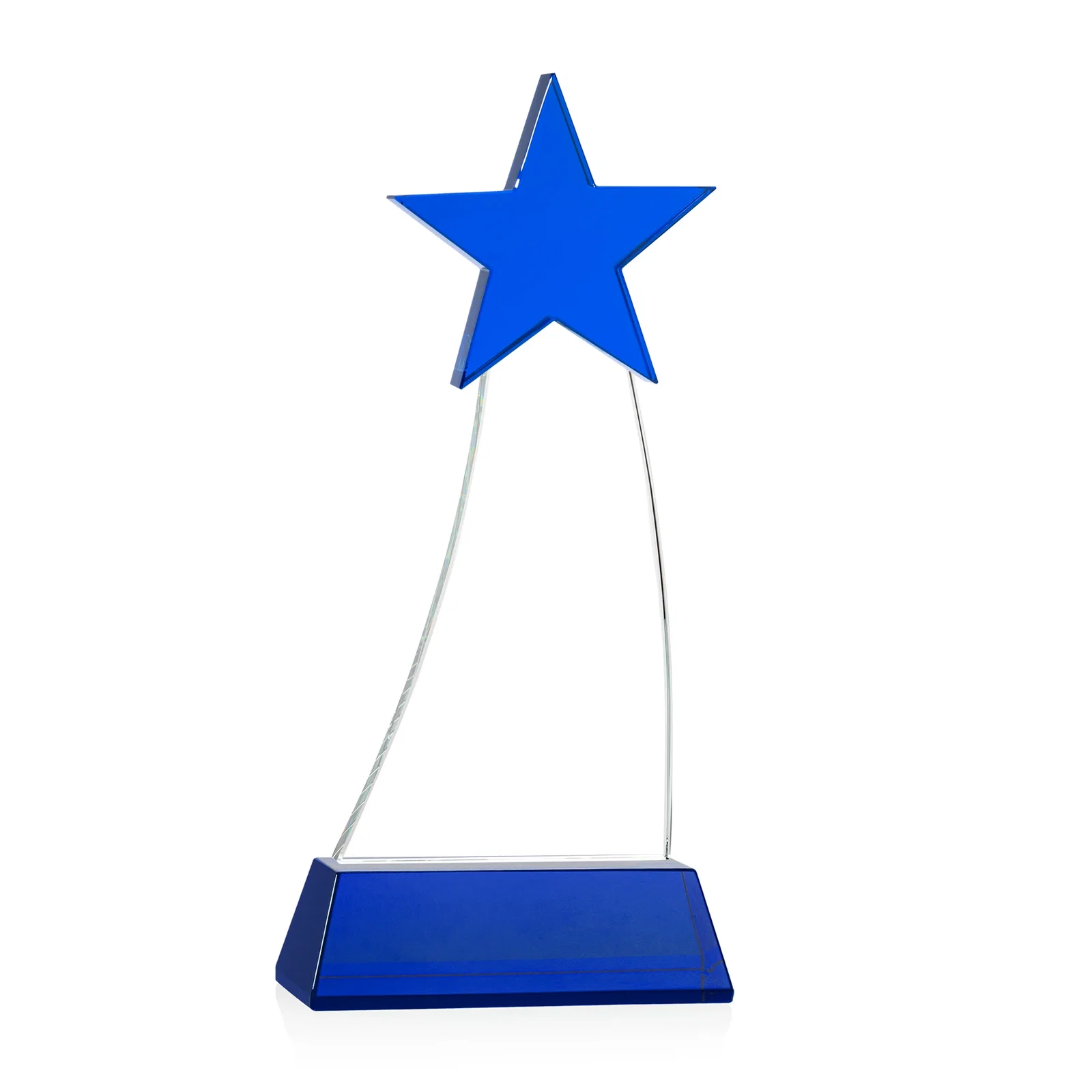 Customized Optical Crystal Award With an Emerald Star Accent for donor appreciation