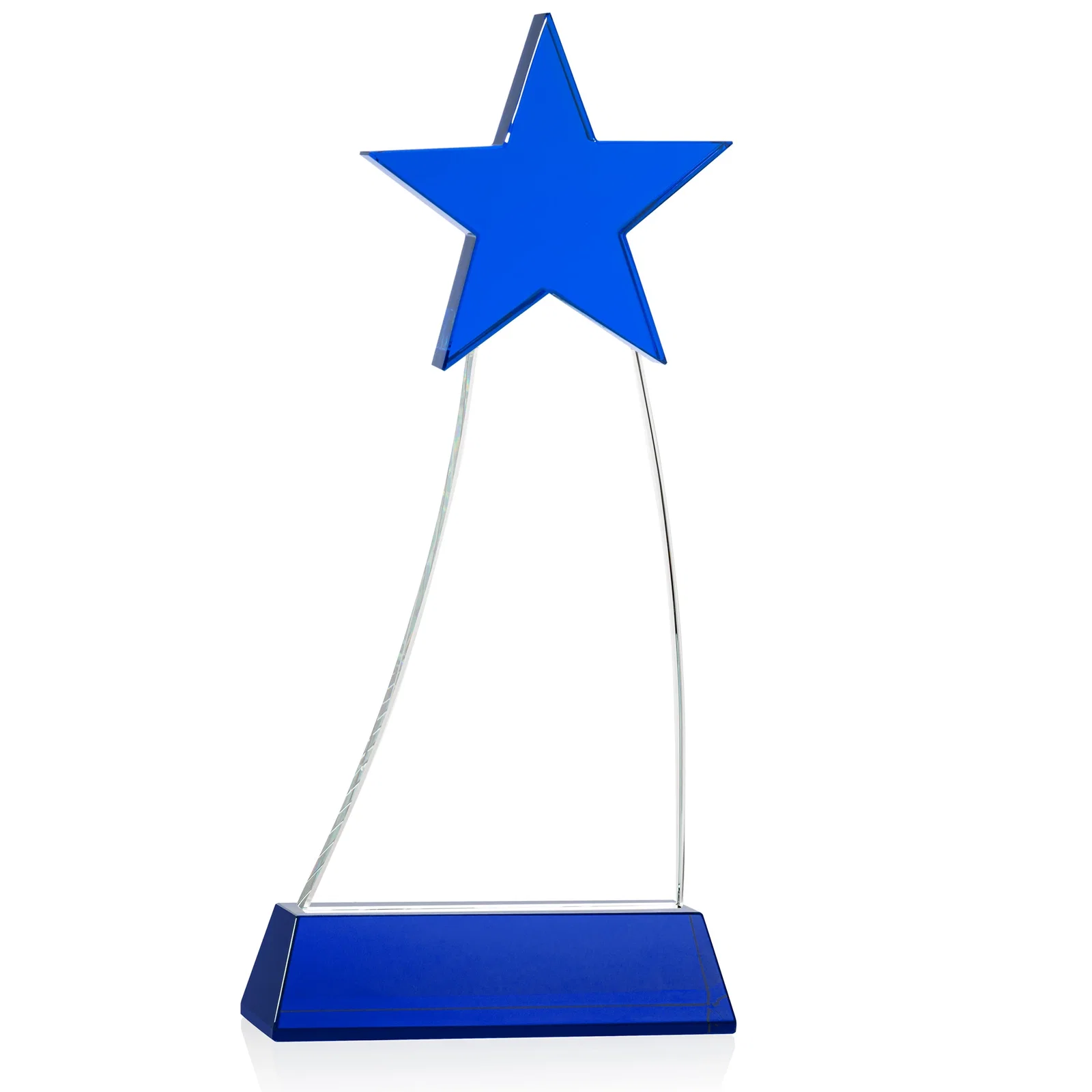 Customized Optical Crystal Award With an Emerald Star Accent for graduation ceremonies