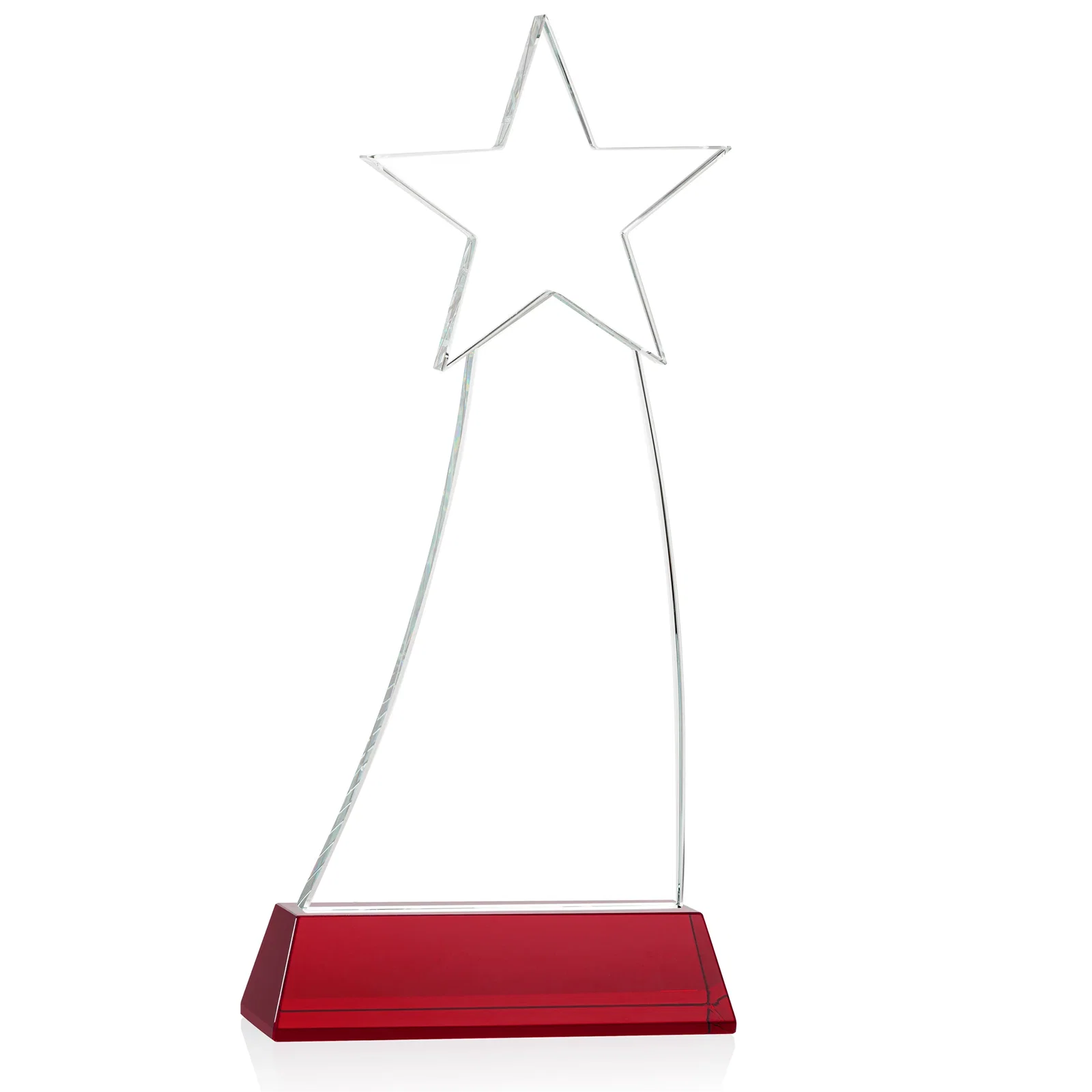 Custom Curved Optical Crystal Award With a Star-Topped Pinnacle, with your logo for donor appreciation
