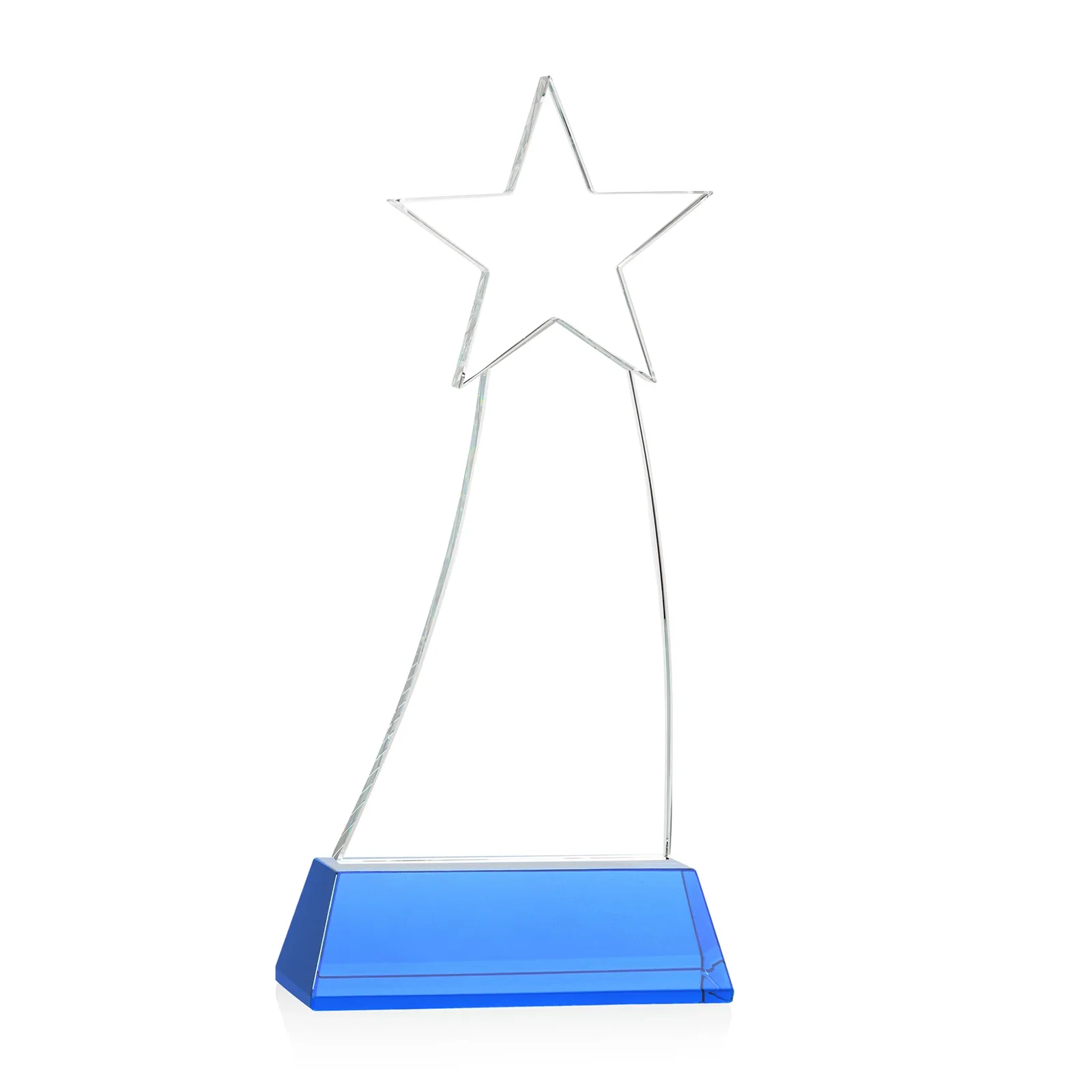 Custom Curved Optical Crystal Award With a Star-Topped Pinnacle, with your logo for safety achievement programs